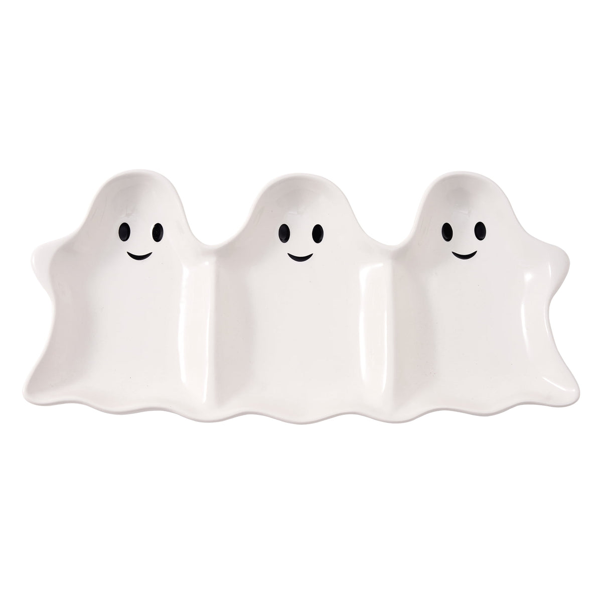 Way To Celebrate Halloween Three-Ghost Ceramic Serving Tray