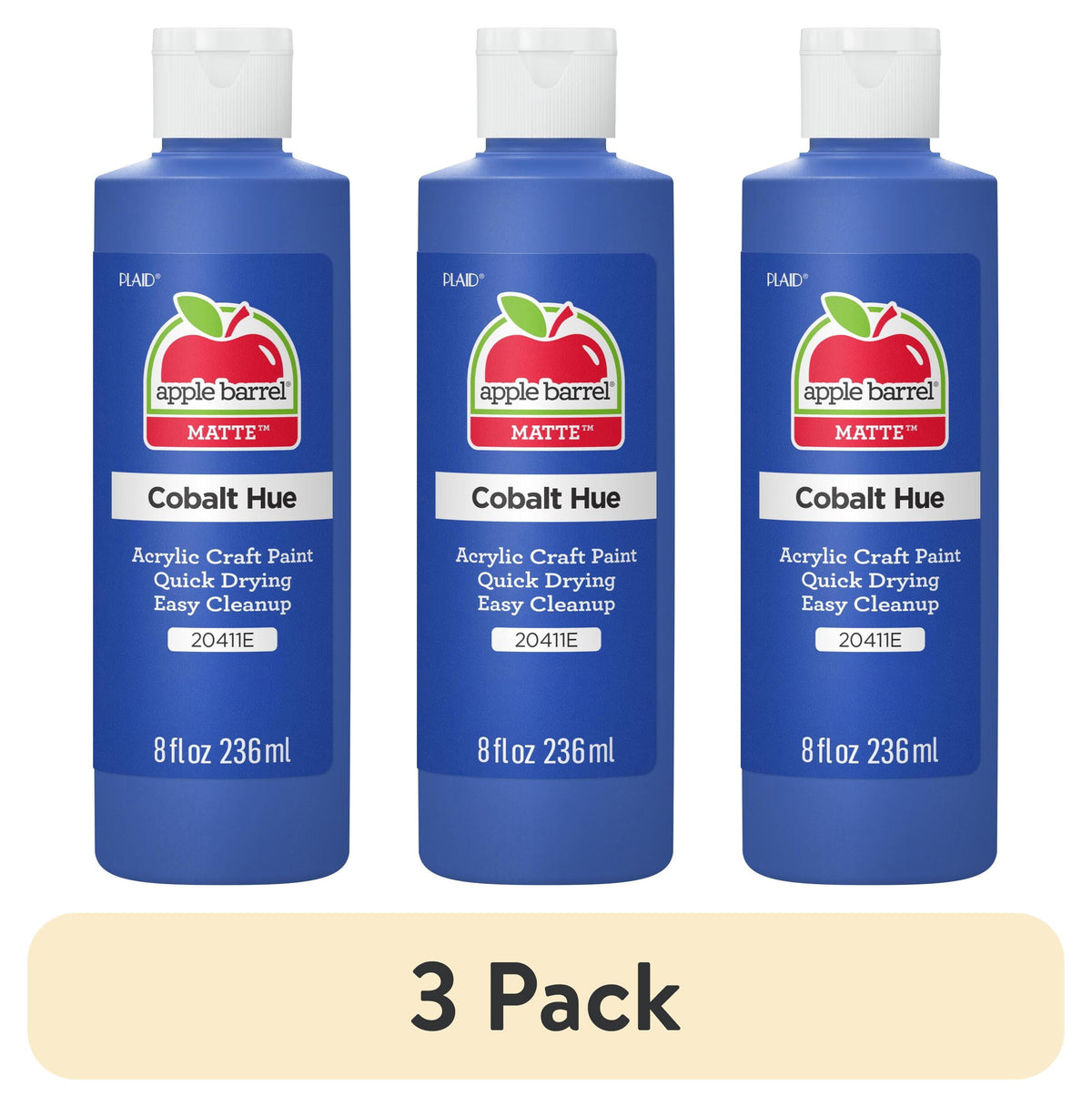 Apple Barrel Acrylic Craft Paint, Matte Finish, White, 8 fl oz