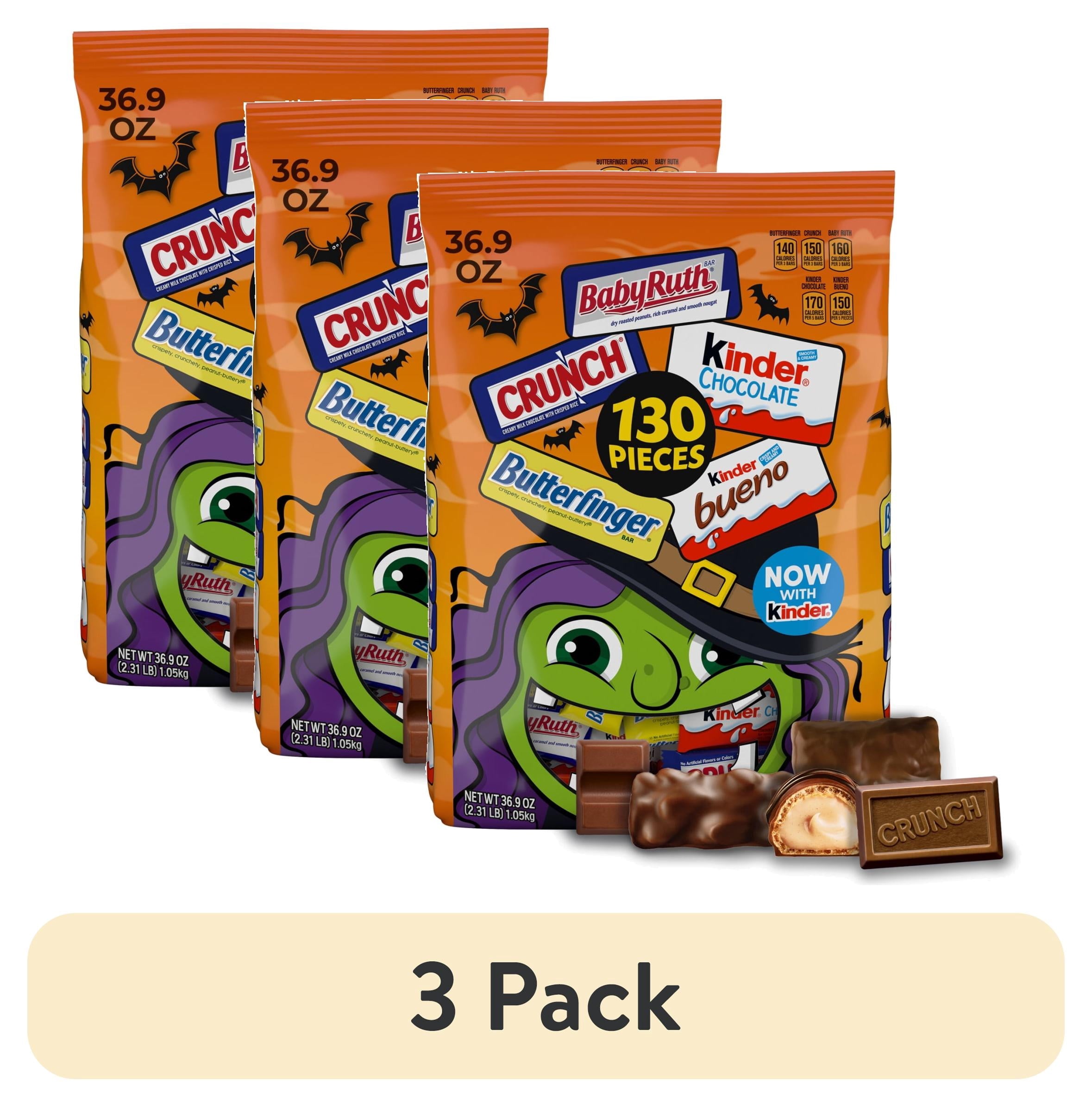 (3 pack) Butterfinger, CRUNCH, Baby Ruth & More Halloween Candy Chocolate-y, 36.9 oz