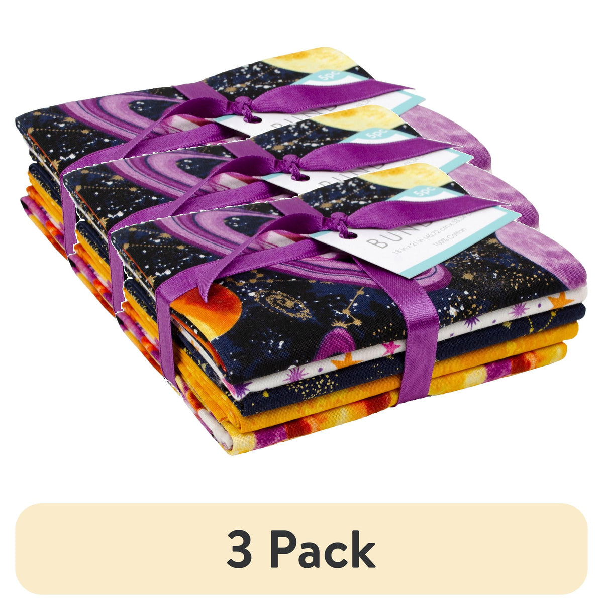 Create It 18" x 21" Cotton Galaxy Precut Sewing & Craft Fabric Bundle, Multicolor 5 Piece