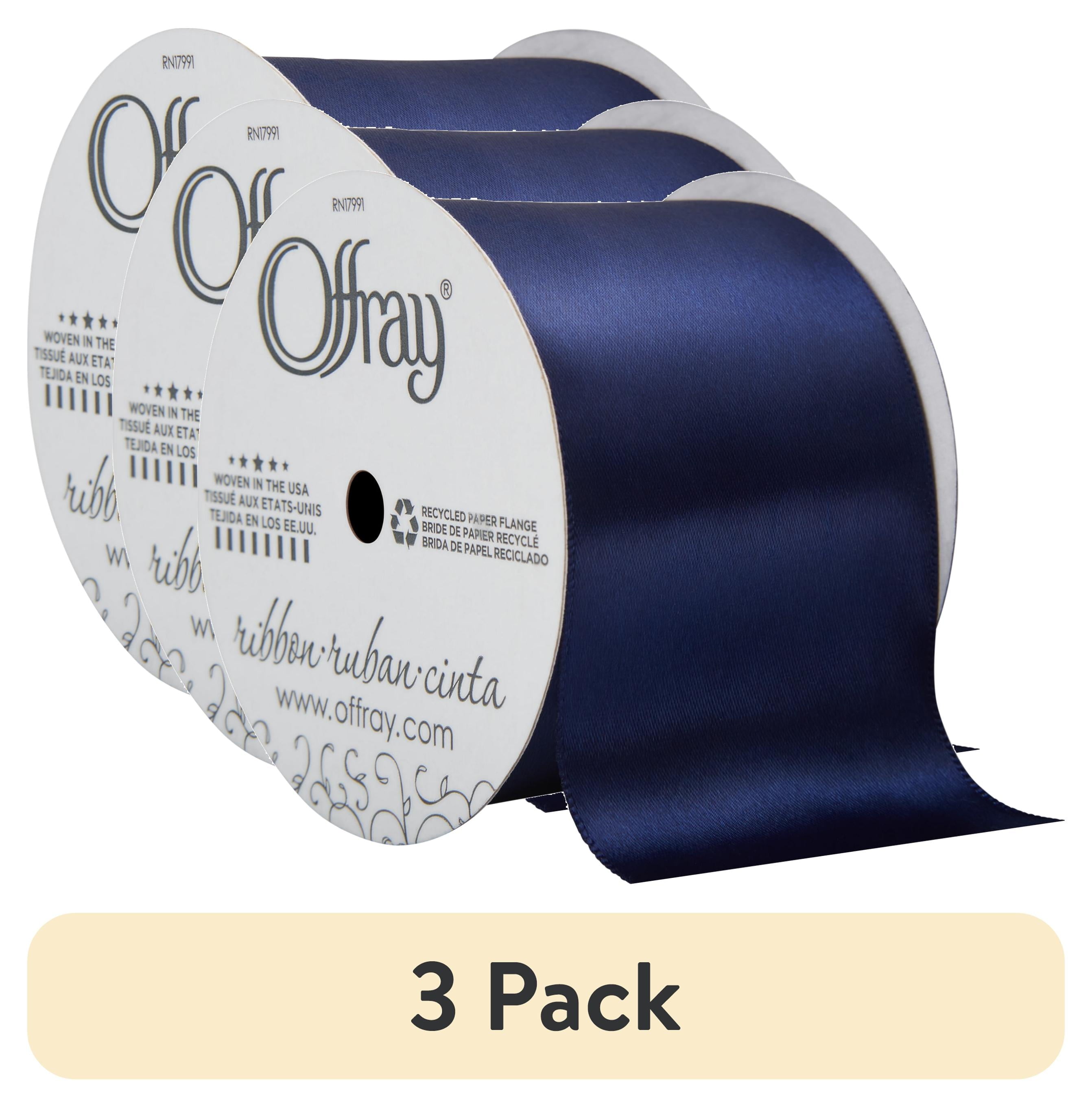 (2 pack) Offray Ribbon, Red 2 1/4 inch Single Face Satin Polyester Ribbon for Sewing, Crafts, and Gifting, 9 feet, 1 Each