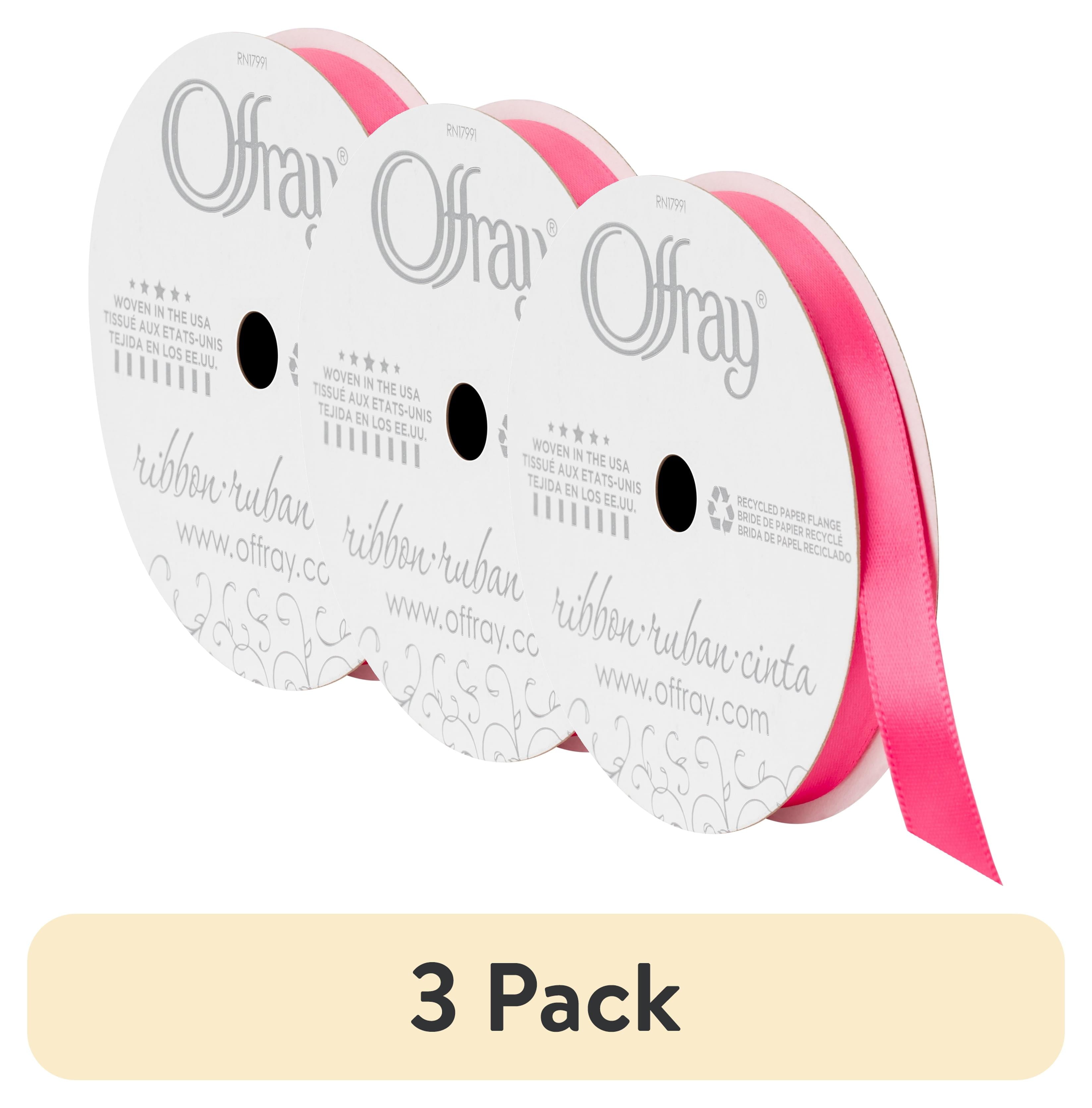Offray Ribbon, Red Wine 3/8 inch Single Face Satin Polyester Ribbon, 18 feet