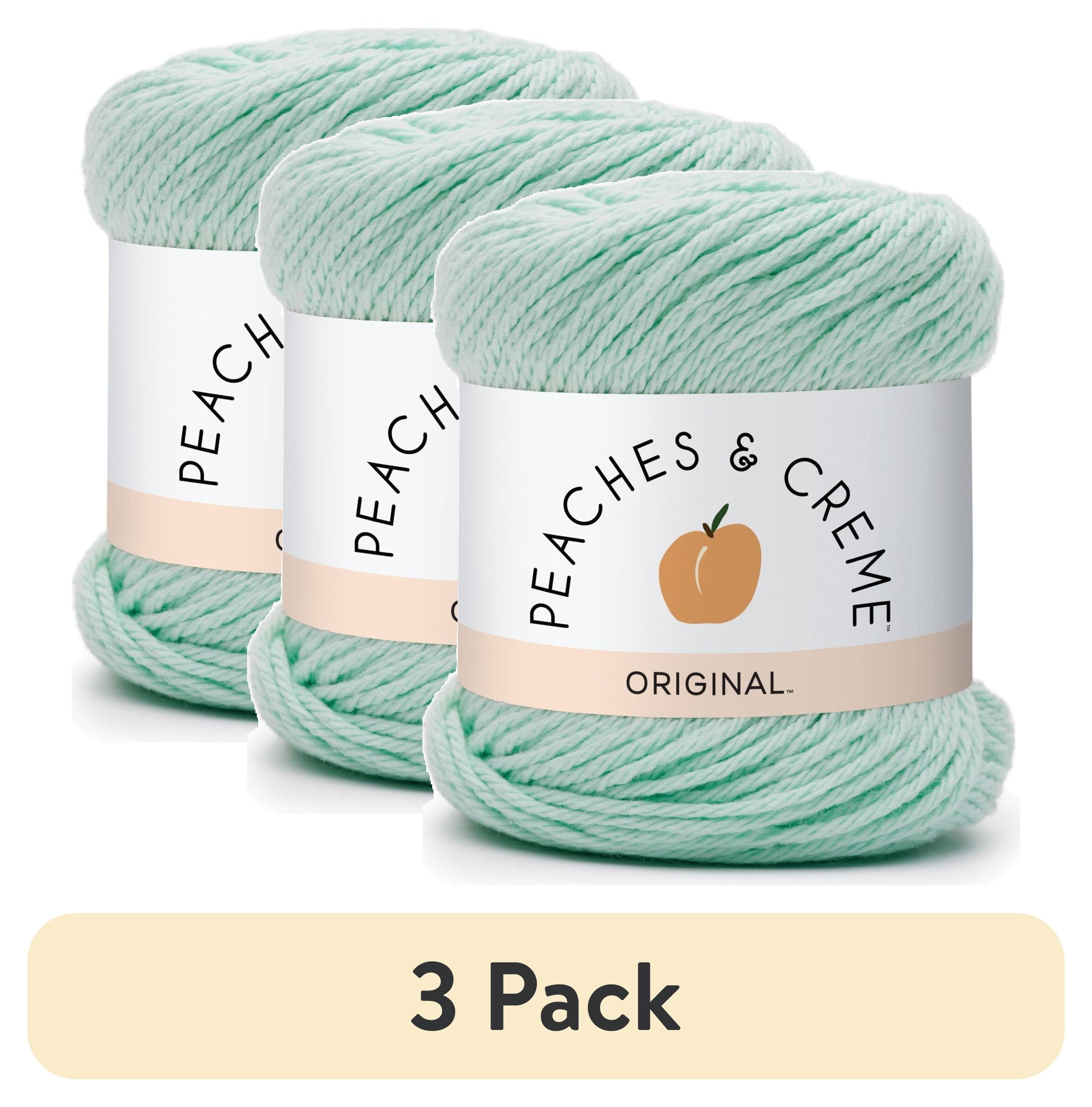 (3 pack) Peaches & Creme Solid 4 Medium Cotton Yarn, Ecru 2.5oz/70.9g, 120 Yards