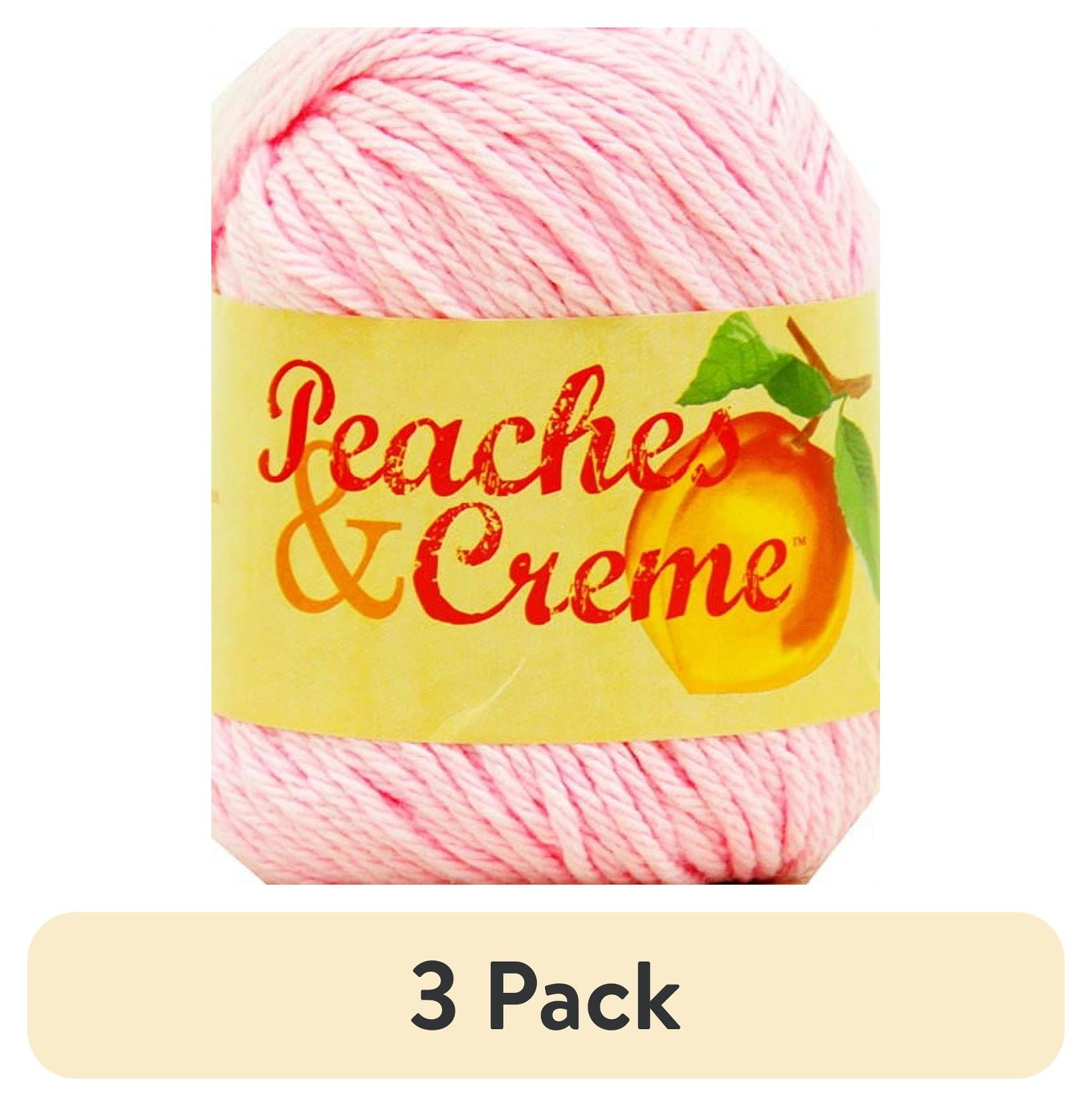 (3 pack) Peaches & Creme Solid 4 Medium Cotton Yarn, Ecru 2.5oz/70.9g, 120 Yards