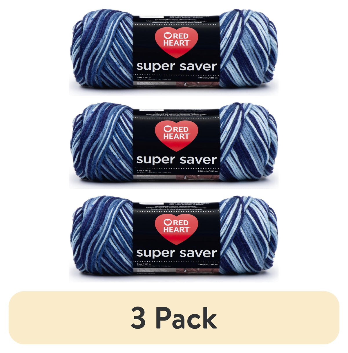 Red Heart® Super Saver® 4 Medium Acrylic Yarn, Bonbon Print 5oz/142g, 236 Yards