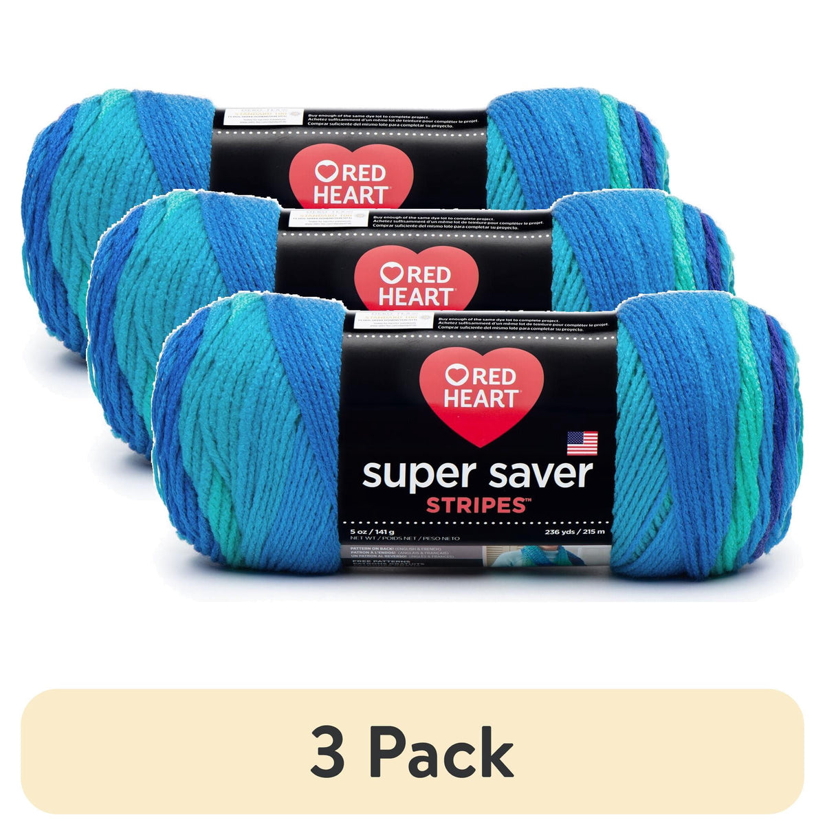 Red Heart® Super Saver® 4 Medium Acrylic Yarn, Bonbon Print 5oz/142g, 236 Yards