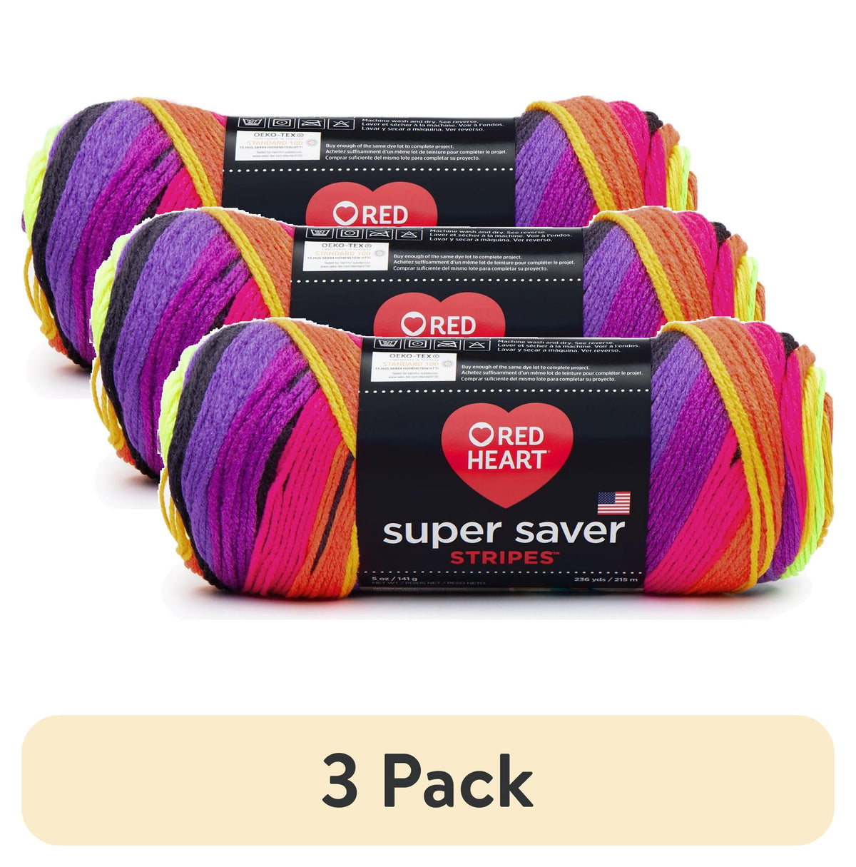 Red Heart® Super Saver® 4 Medium Acrylic Yarn, Bonbon Print 5oz/142g, 236 Yards