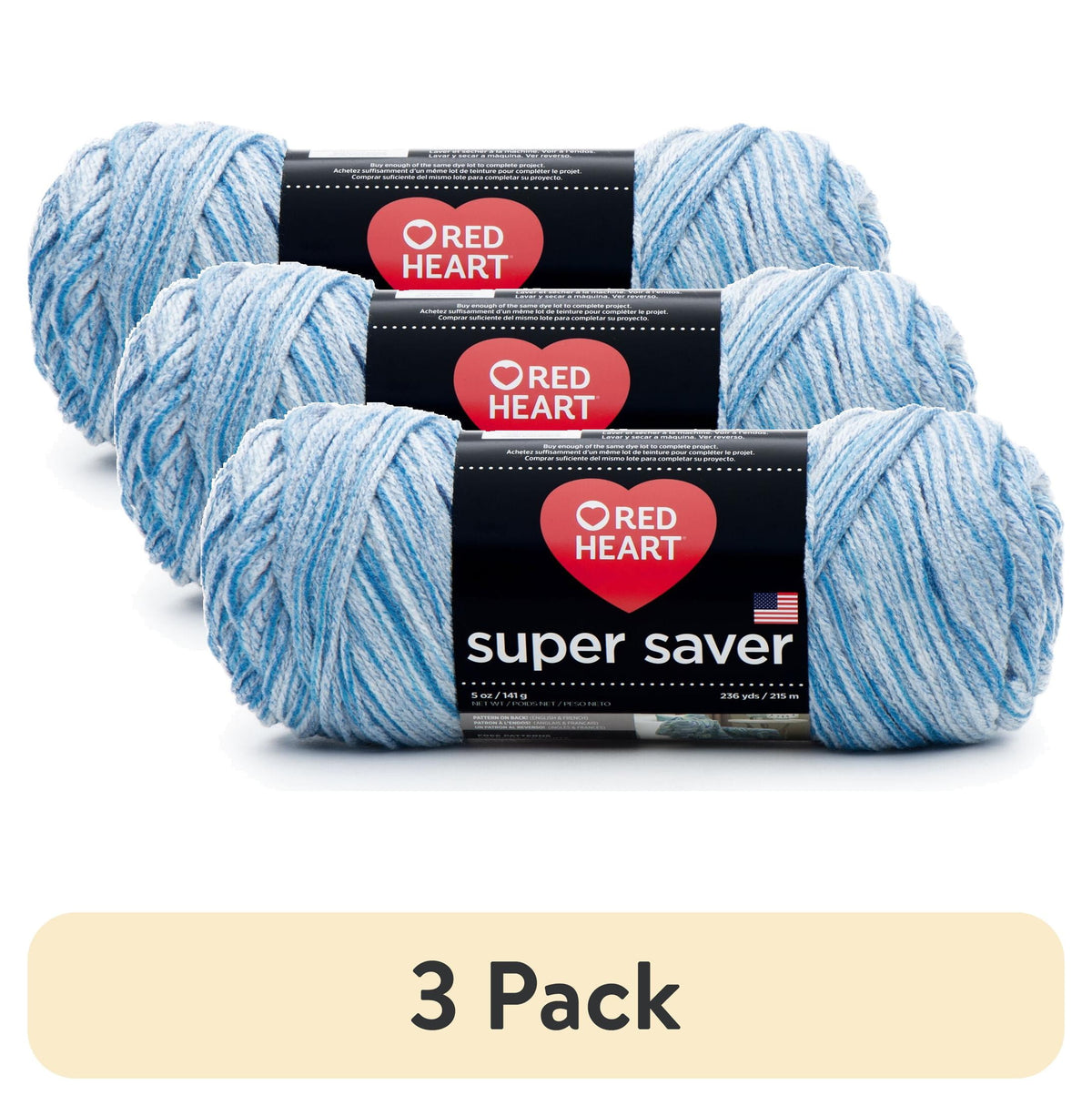 Red Heart® Super Saver® 4 Medium Acrylic Yarn, Bonbon Print 5oz/142g, 236 Yards