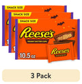 (3 pack) Reese's Milk Chocolate Snack Size Peanut Butter Cups, Halloween Candy Bag, 10.5 oz