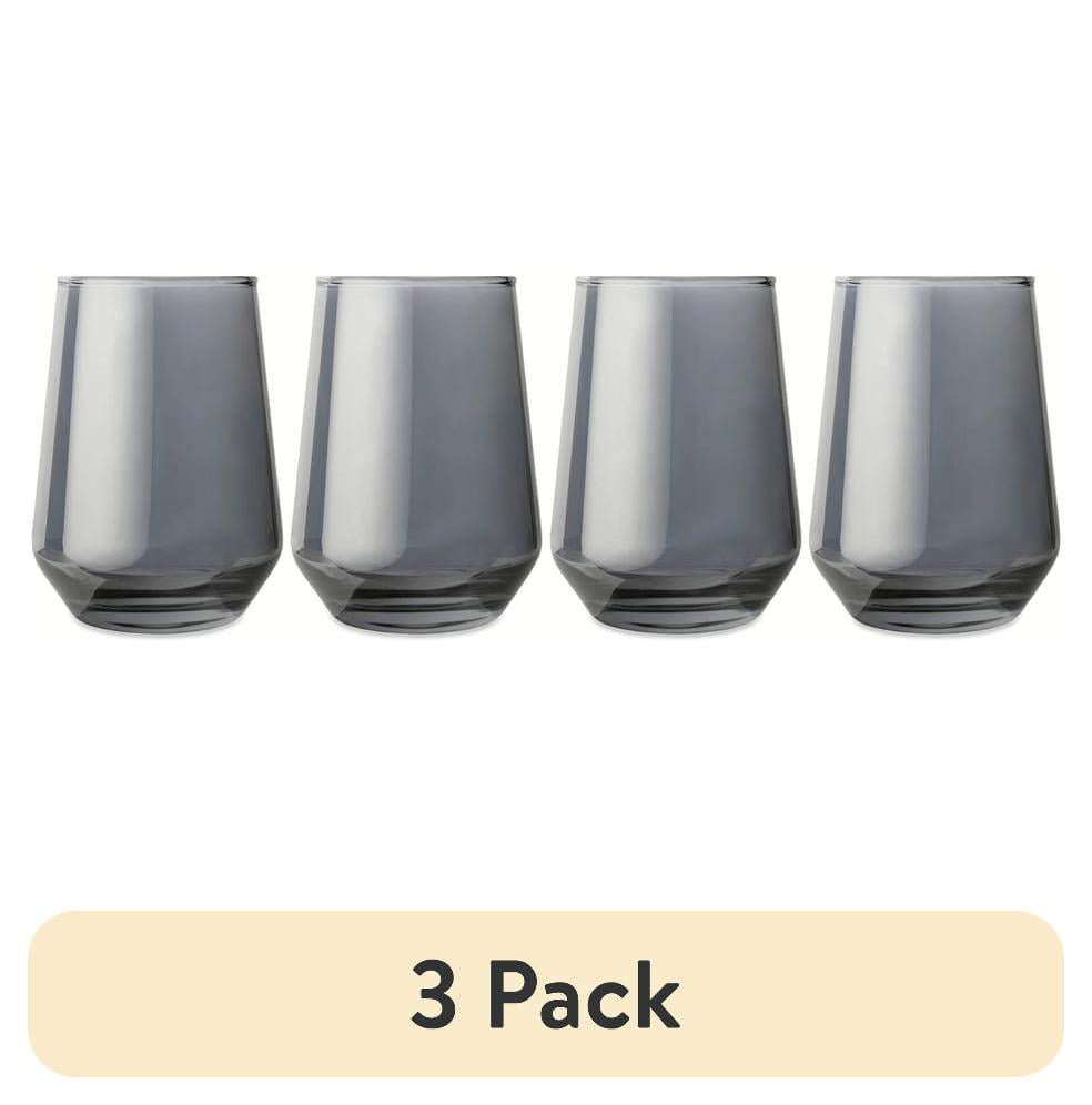 Thyme & Table 13.5 fl oz Smoke Angled Stemless Wine Glasses, Set of 4