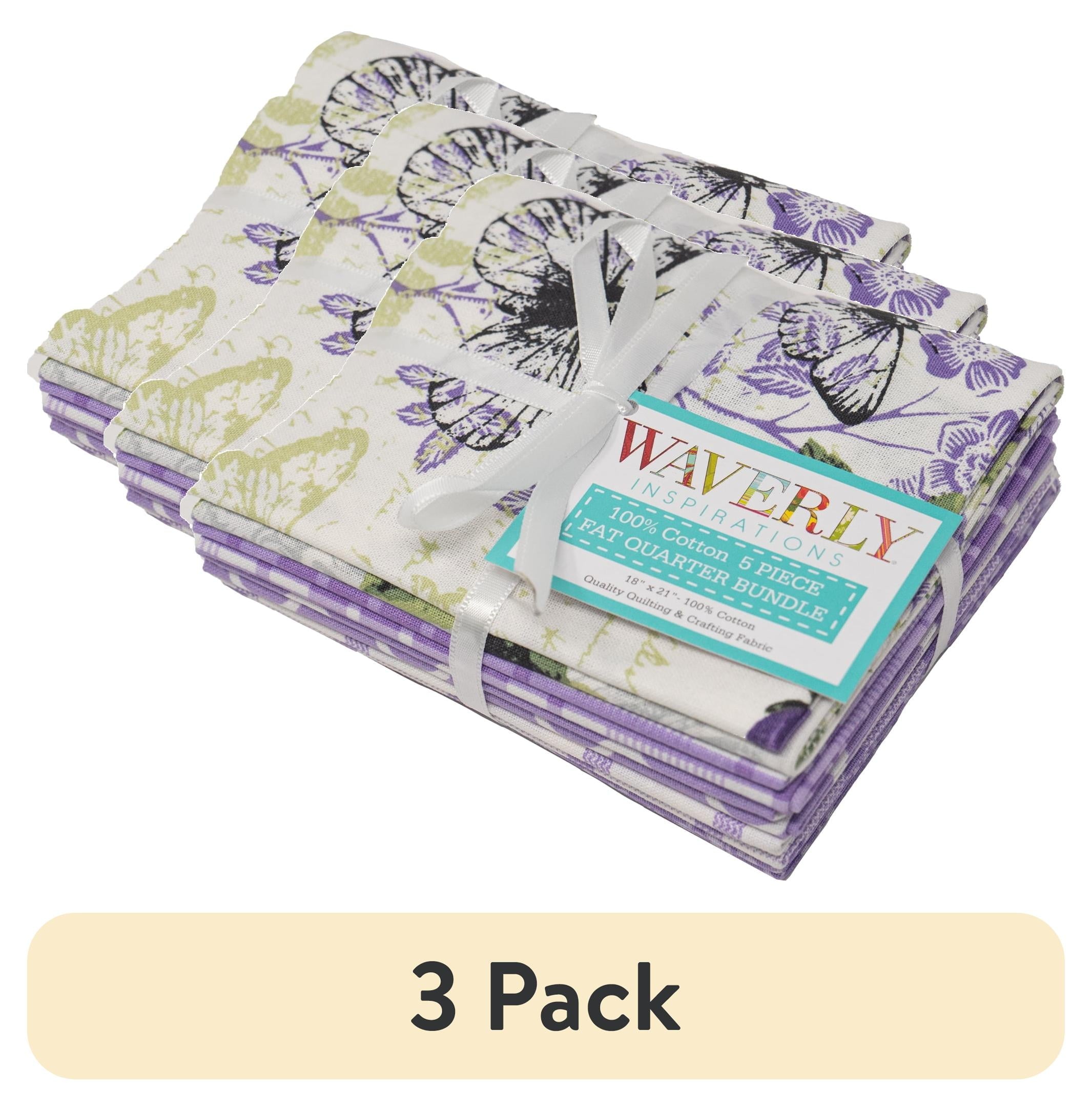 Waverly Inspirations Sewing & Craft Fabric Bundle, 100% Cotton, Lilac, 5 Pieces, 21 in x 18 in