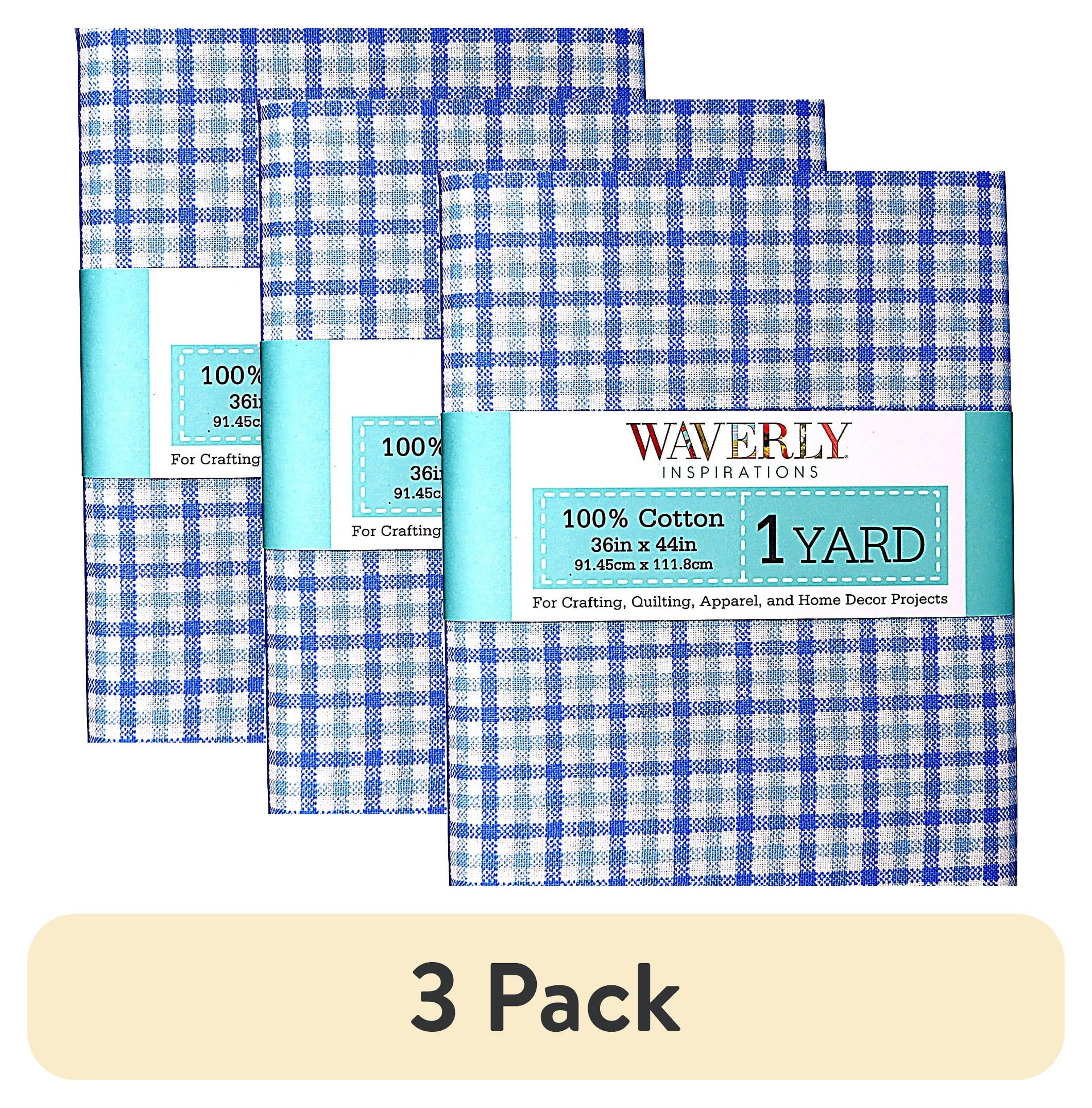 Waverly Inspirations Sewing & Craft Fabric, Plaid Provence Blue, 1 Yard Precut, 100% Cotton, 44 in Wide, for Quilting & Sewing