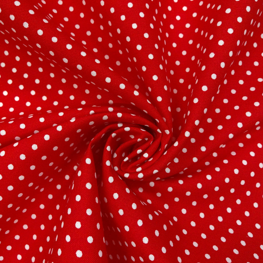 Waverly Inspirations 1 Yard Cut 100% Cotton Medium Dot Print Fabric, Poppy Red, 44" Wide for Quilting & Sewing