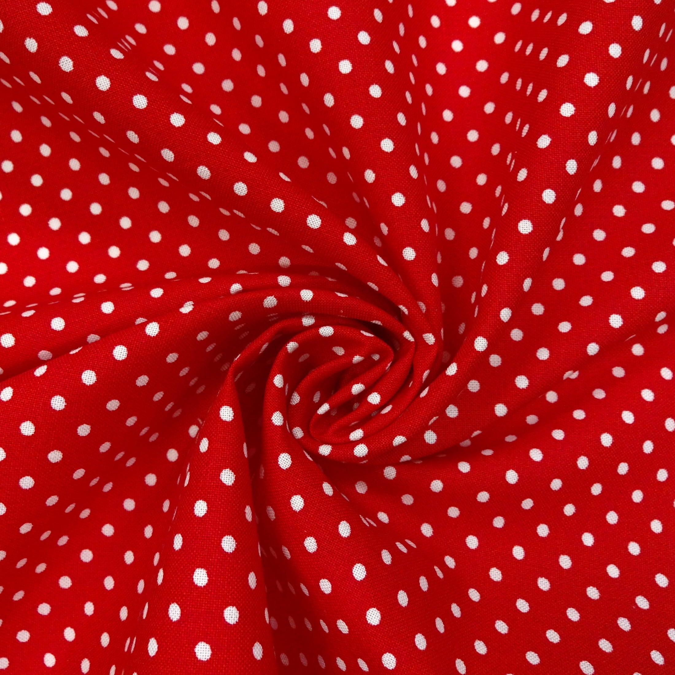Waverly Inspirations 1 Yard Cut 100% Cotton Medium Dot Print Fabric, Poppy Red, 44" Wide for Quilting & Sewing