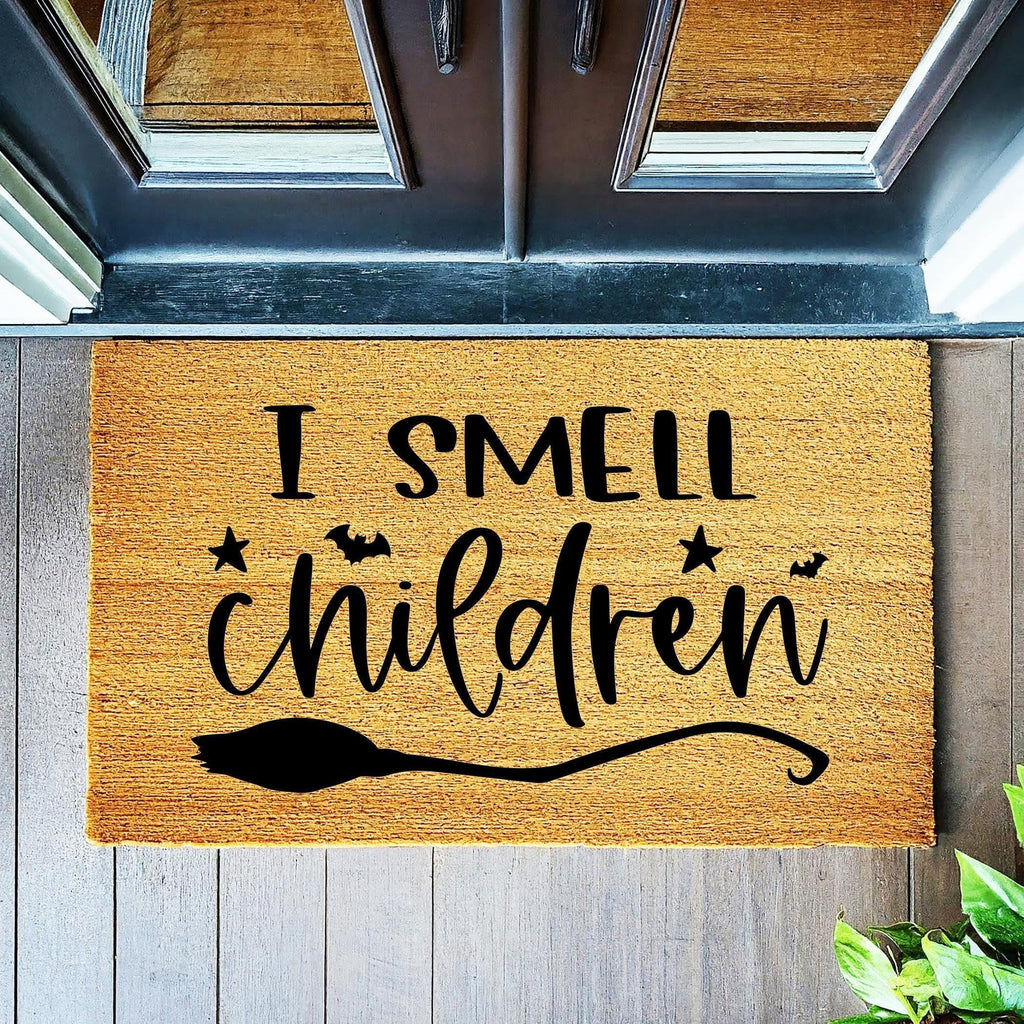 I Smell Children Door Mat | Witch Halloween Doormat | Welcome Mat | Hocus Pocus Halloween Decor | Home Doormat | Halloween