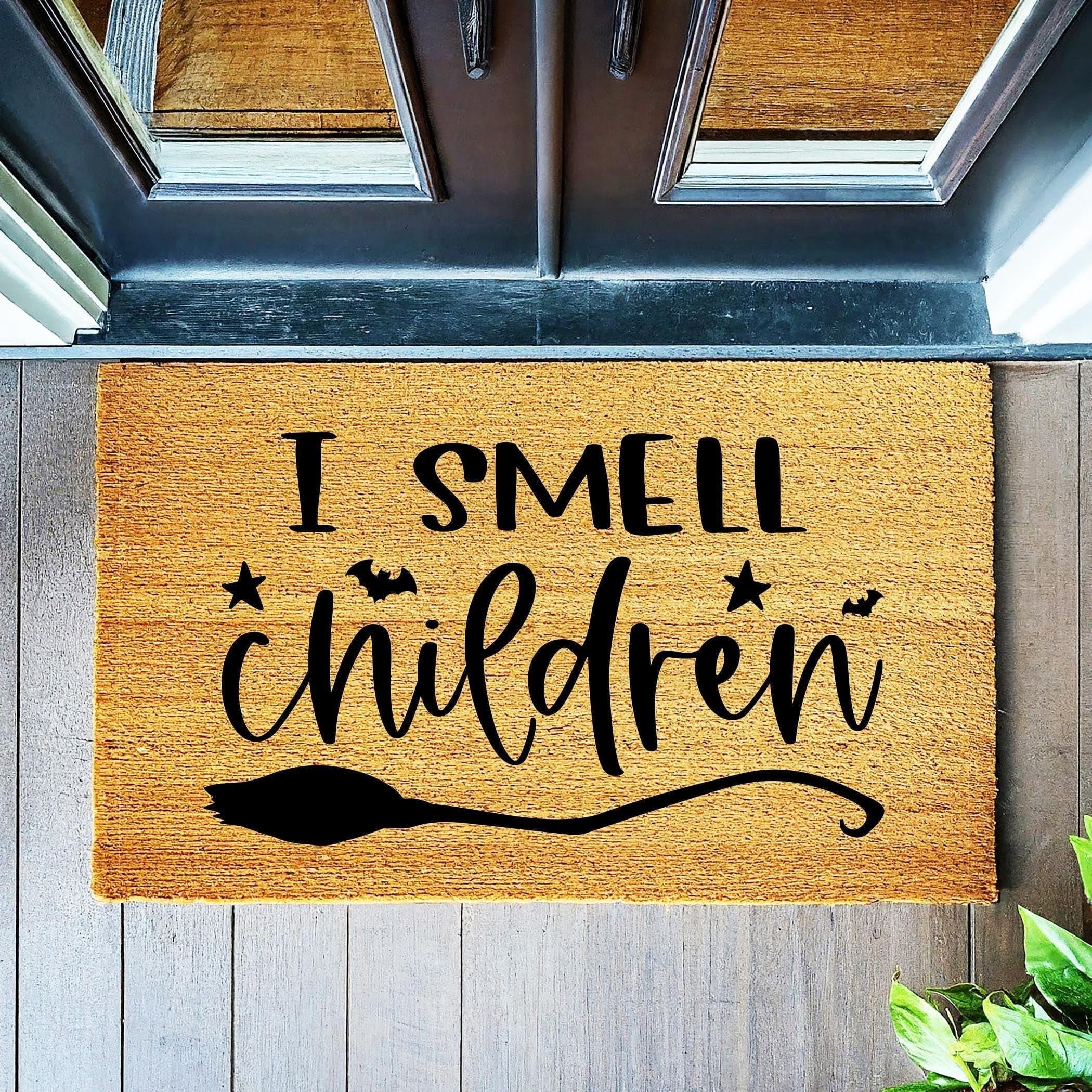 I Smell Children Door Mat | Witch Halloween Doormat | Welcome Mat | Hocus Pocus Halloween Decor | Home Doormat | Halloween