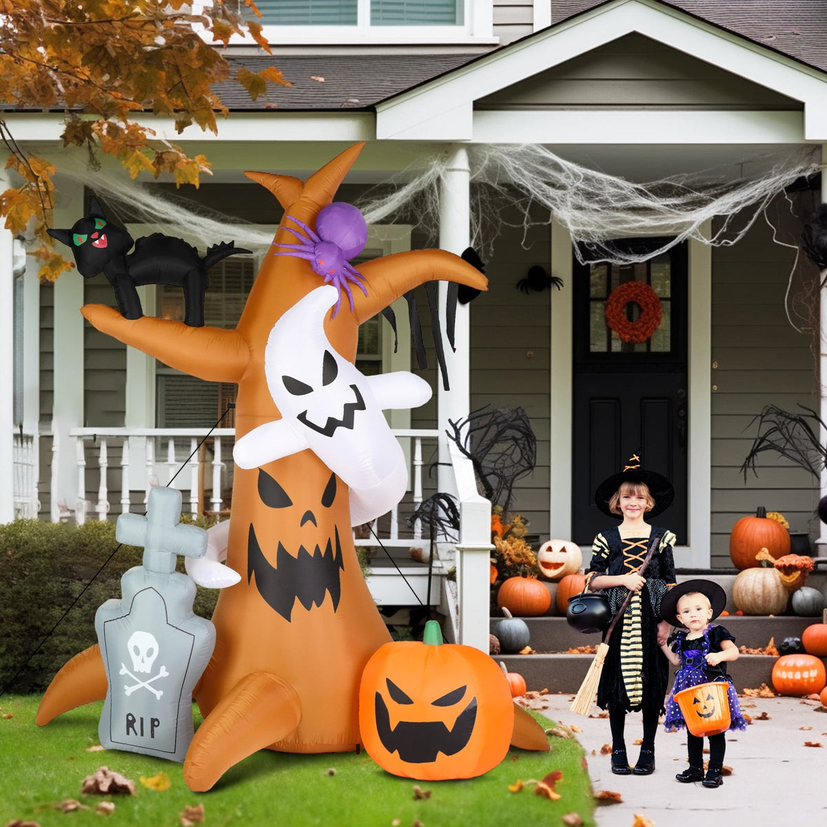 Ktaxon 6' Halloween Inflatables Outdoor Halloween Witches Decoration Blow up Witches