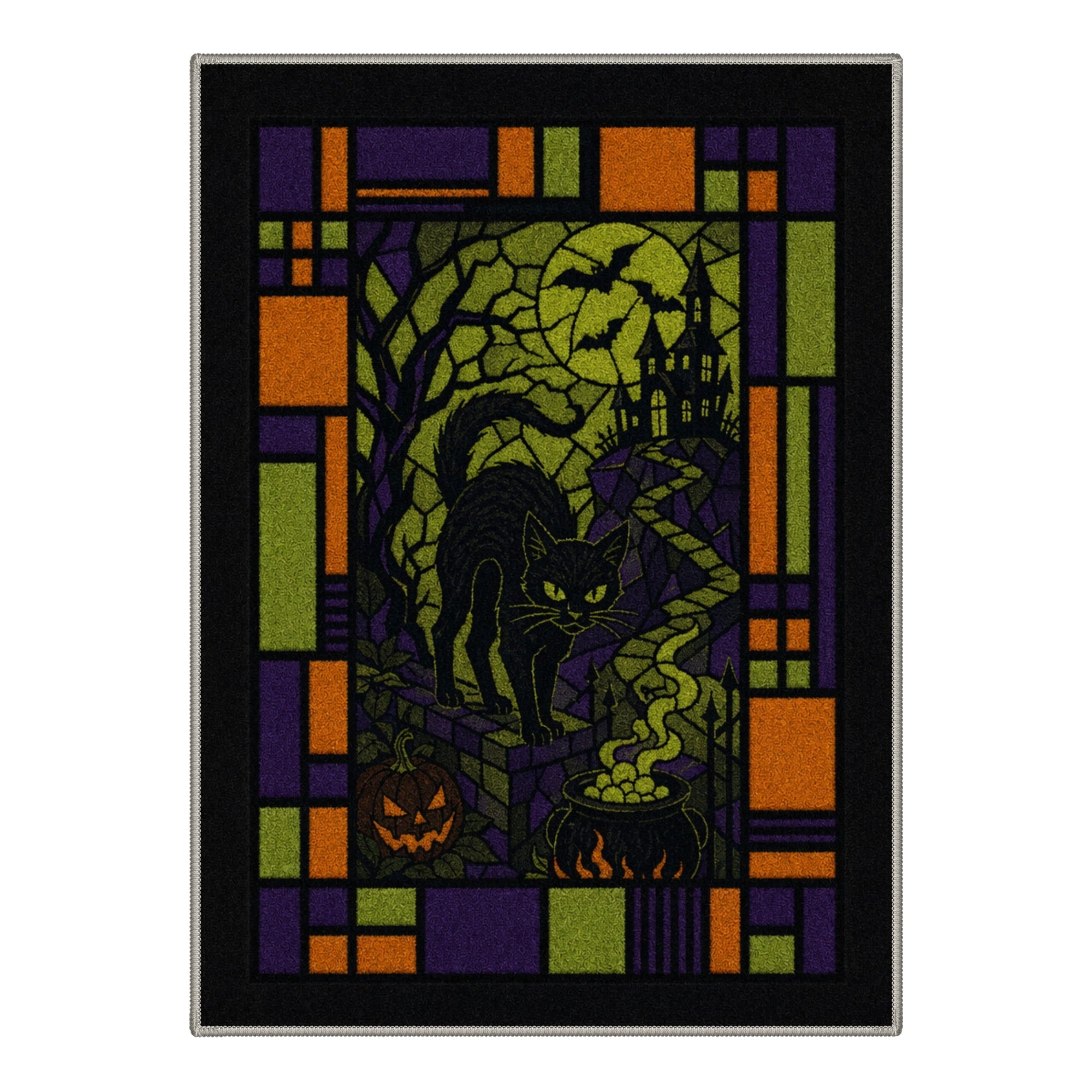 GENIMO 2'x3' Halloween Doormat, Washable Non Slip Soft Farmhouse Pumpkin Outdoor Door Mat for Front Door Covered Porch Patio Entryway, Smoky Amber