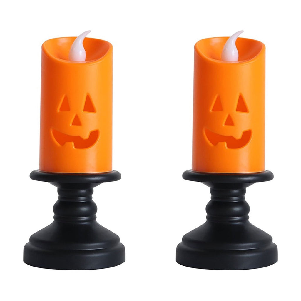 Qocolcyl 2 Pack Halloween Skeleton Lights Decorations, Halloween Candles Lamp Decoration Ornament Indoor Outdoor, Halloween Scary Decor for Home Room Table Outside Yard Lawn Garden Party Supplies