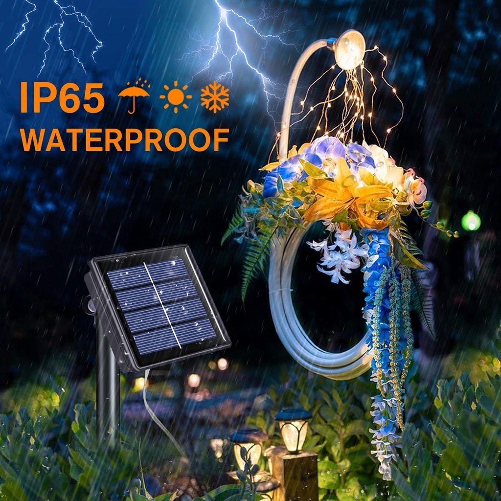 Purple Solar Fairy Lights Outdoor Waterproof, 4 Packs Each 33ft 100 LED Solar String Lights, 8 Modes Silver Wire Solar Twinkle Lights for Halloween Christmas Patio Garden