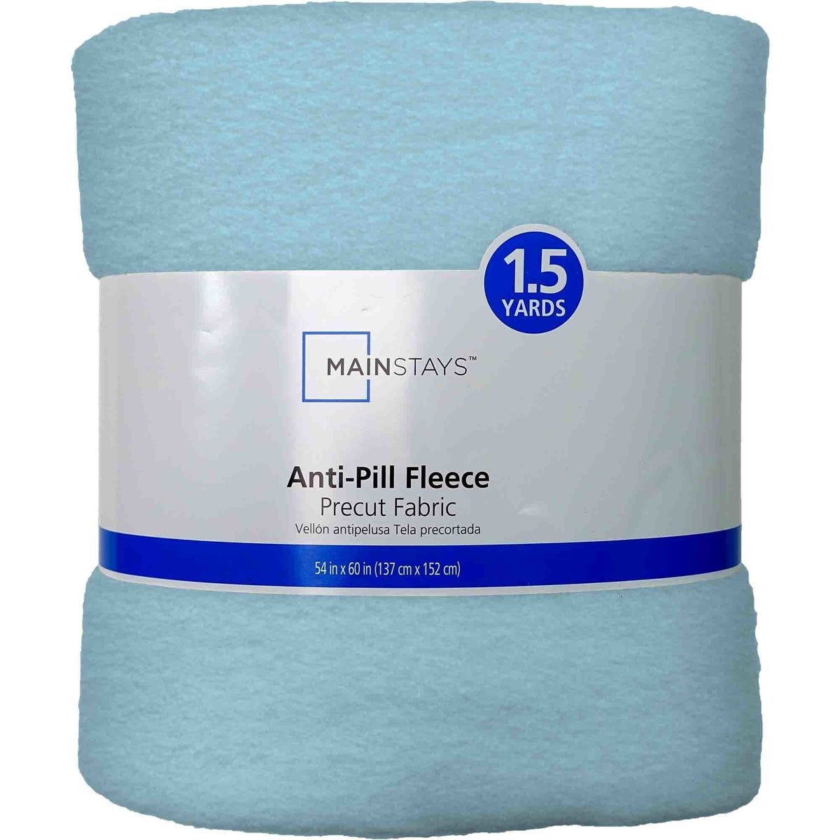Mainstays 1.5 Yards 100% Polyester Lux Anti-pill Fleece Solids, White, 60" Wide for Crafts