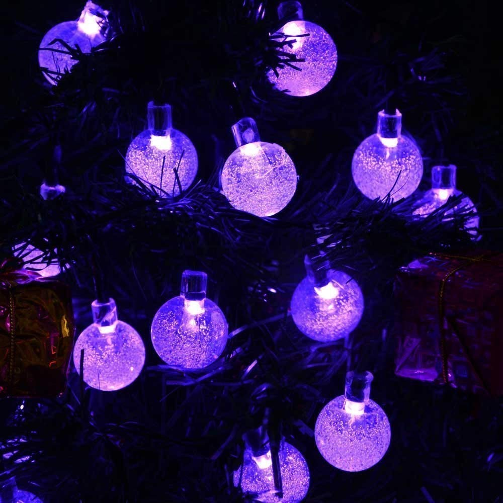 LINLIN Solar Crystal Ball String Lights,Waterproof LED Bubble Globe Solar Fairy Lights 8 Mode Ball String Lights for Bistro Garden Yard Home Party Wedding Christmas Decoration