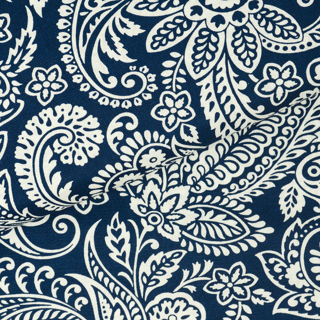Waverly Inspirations 45 in 100% Cotton Duck Sewing & Craft Fabric by the Yard, Navy Graphic Paisley