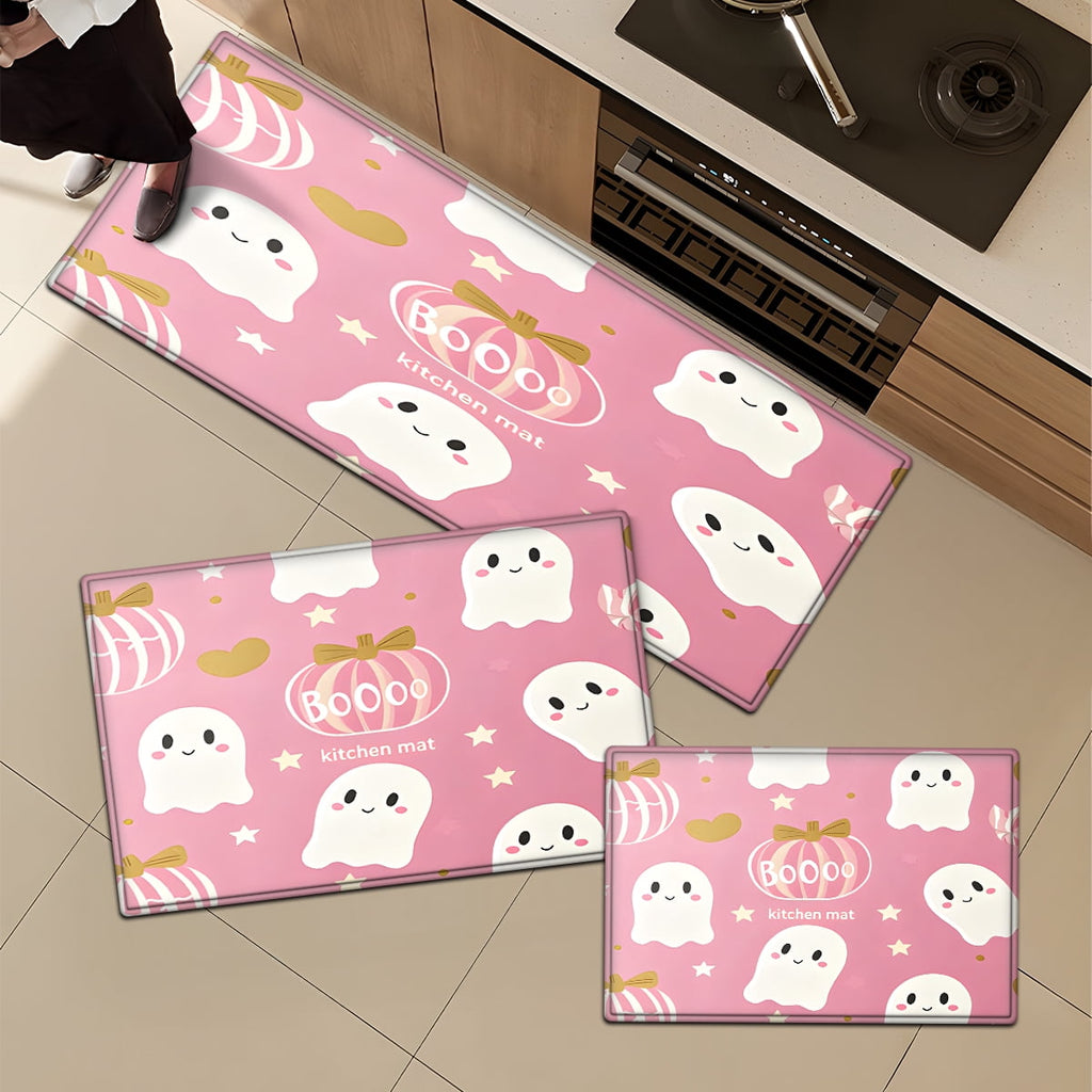 CCTFS Halloween Pumpkin Bat Candy 1Pc Flannel Mat and Kitchen Rugs,Soft Non-slip,Perfect for Home Bathroom