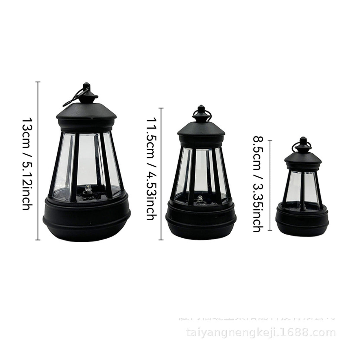 3.35IN Vintage Mini Solar Hanging Lantern Lights, Warm Fairy String LED Solar Powered Outdoor Lanterns, Waterproof Retro Solar Hanging Lights for Garden Tree Patio Yard Porch Decor