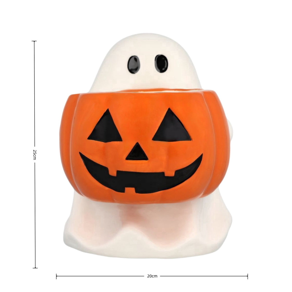 Diceymbol Halloween Pumpkin Snack Bowl Stand Collapsible Broomstick Candy Tray for Cupcakes & Desserts, Resin Serving Platter with Ceramic Pumpkin Bowls