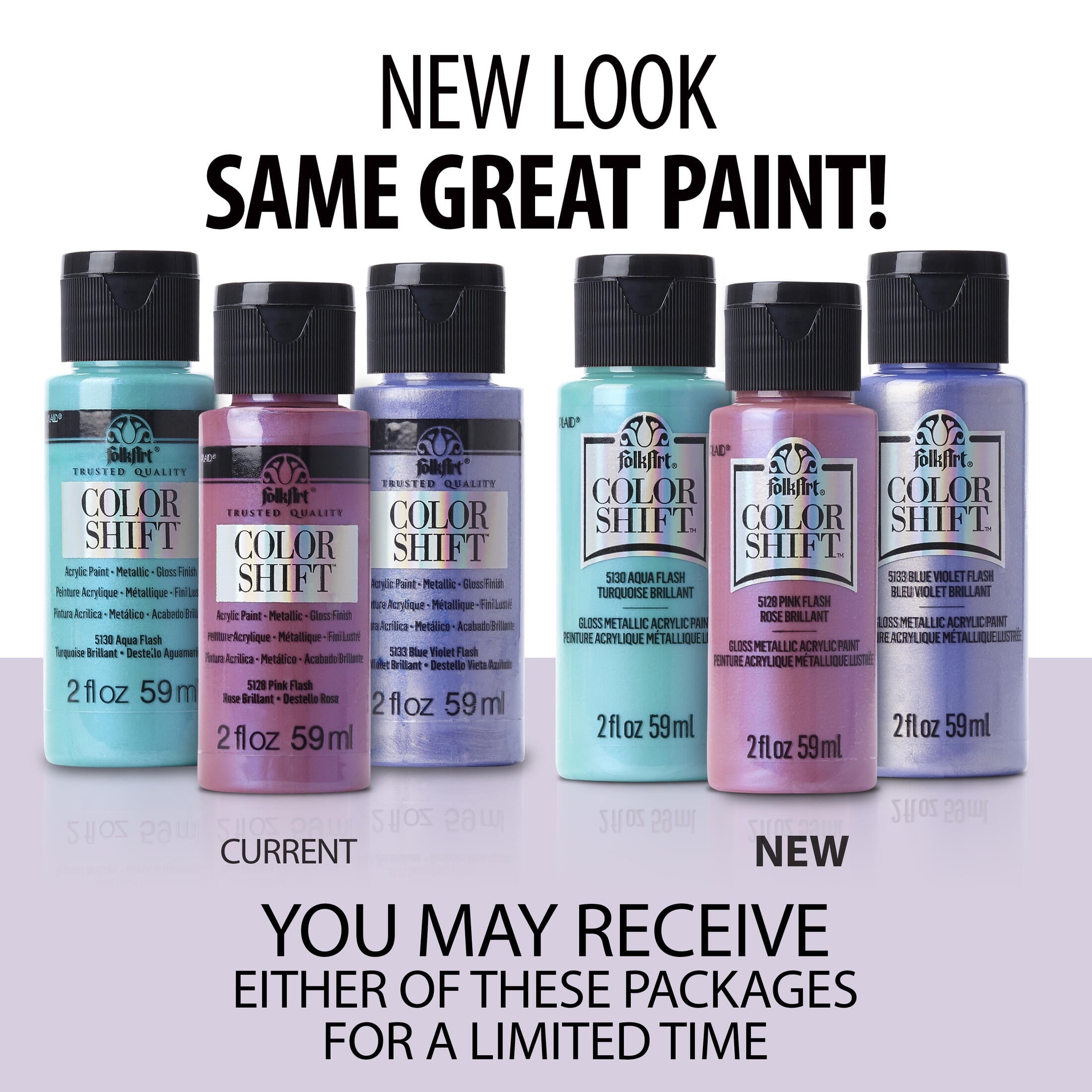 (3 pack) FolkArt Color Shift Acrylic Craft Paint, Gloss Finish, Pastel Green, 2 fl oz