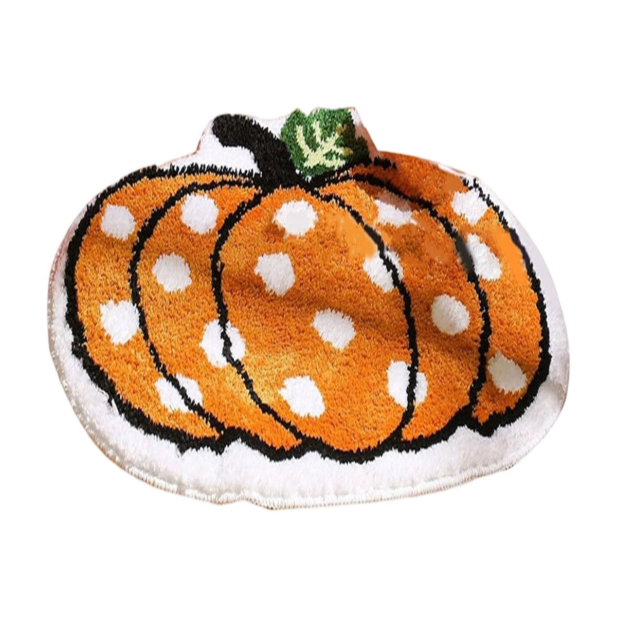 Fall Area Rug Maple Leaf Pumpkin Imitation Wool Mat 27.56x27.56in Polyester Skidproof & Soft for Living Room Bedroom Entryway Fall Doormat by MPOISVA