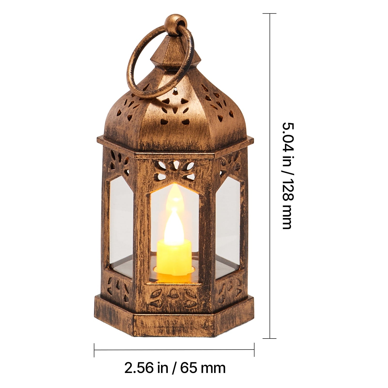 KFFKFF 12-Piece Decorative Candle Lantern Set,LED Flameless Candles with Plastic Frames and Glass Panels, Hanging Lanterns for Indoor and Outdoor Decor, Ideal for Parties,and Farmhouse Style, Bronze
