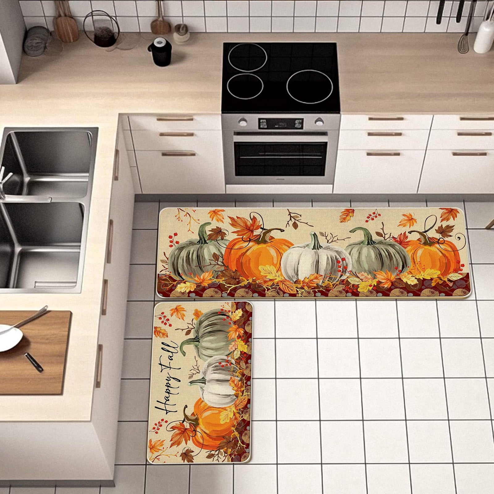 Stijggn 2pcs Halloween Area Rugs Halloween Decorations Halloween Rug Welcome Mats Outdoor Pumpkin Doormats for Floor