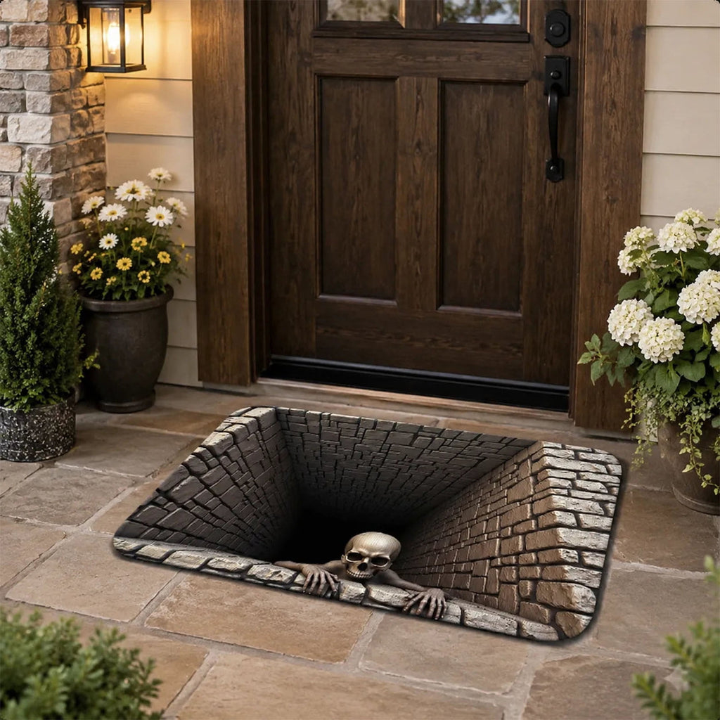 STIJGGN Halloween Ghost Boo Checkered Coir Rug, 23"×15" Fall Outdoor Front Door Decor Mat, Washable Hand-Woven Rug for Layered Doormat, Autumn Halloween Thanksgiving Carpet for Porch, Entryway