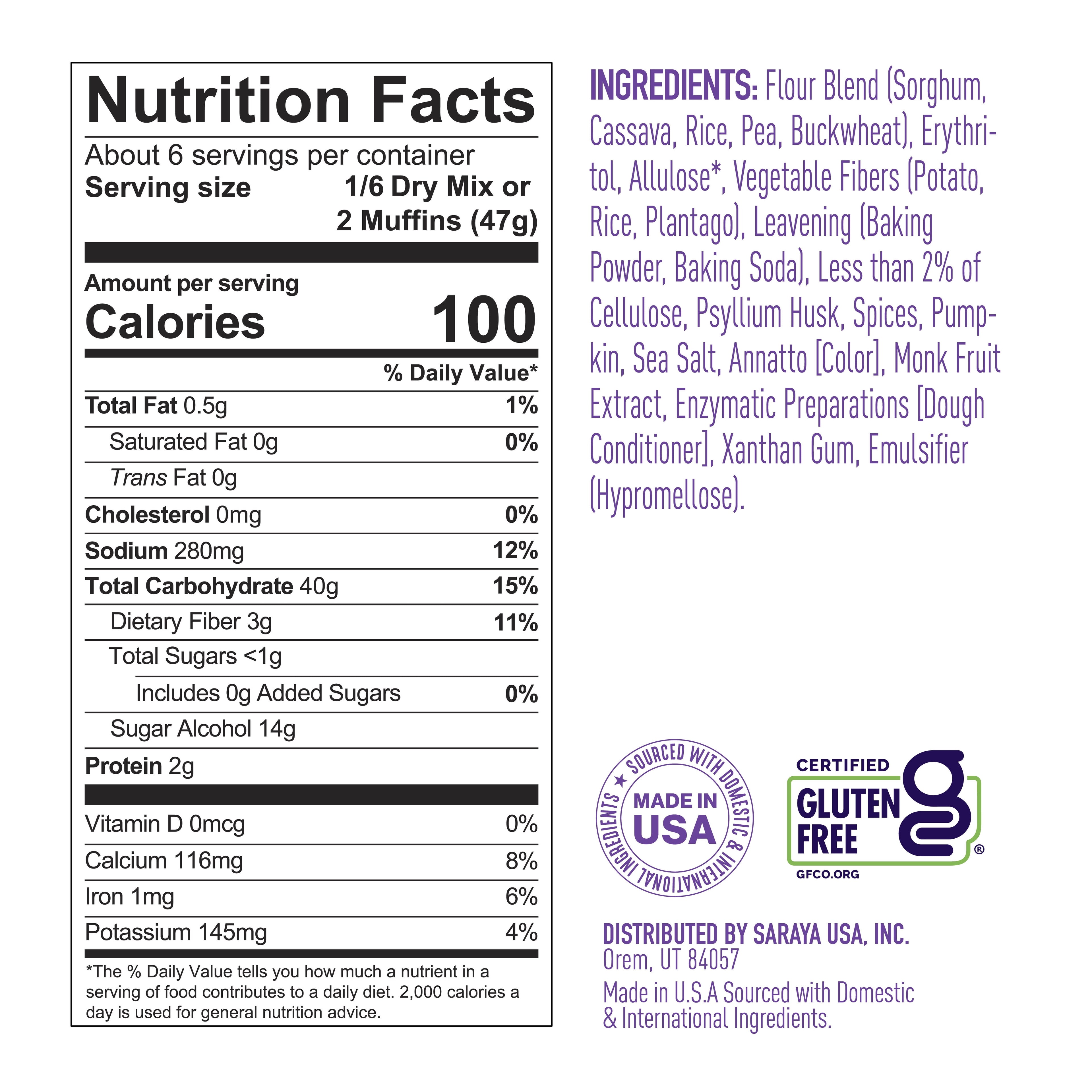 Lakanto Pumpkin Spice Muffin Mix - Sweetened with Monk Fruit and Allulose, Erythritol -8 Oz