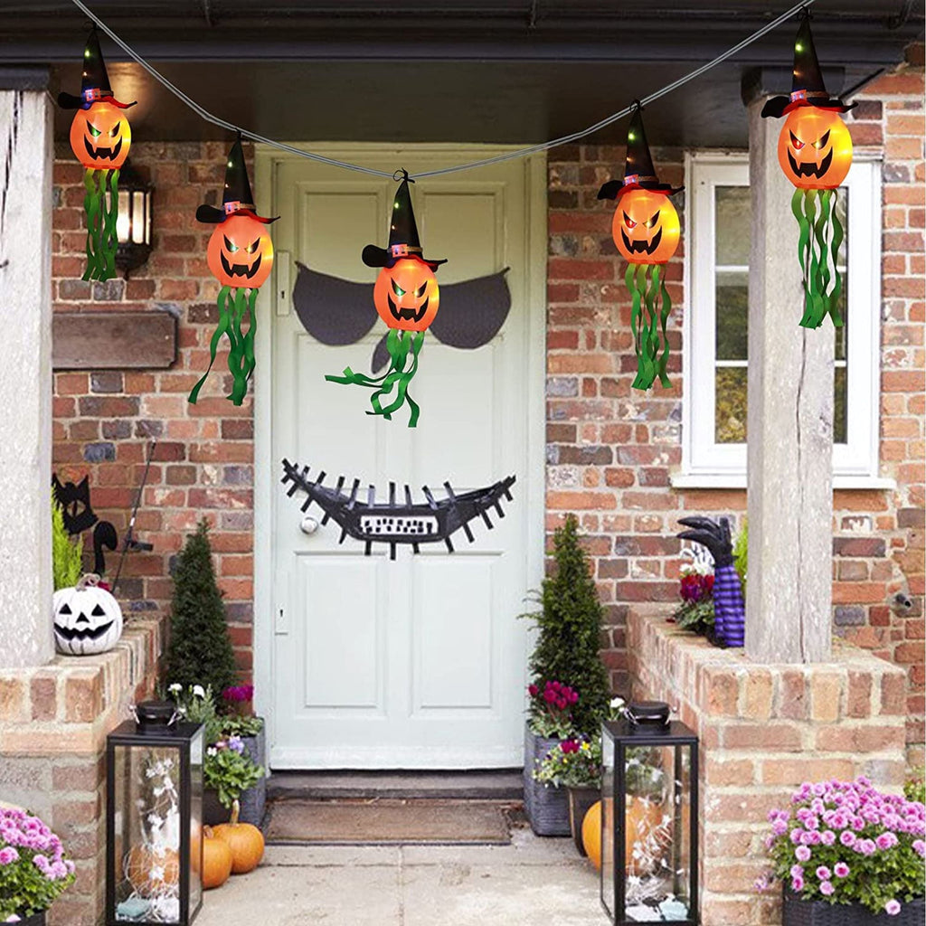 Deago Halloween Lights 9.8ft Battery Operated Ghost Witch Hat 5 LED String Lights Halloween Decoration for Indoor Outdoor Home Party Halloween Decor, White