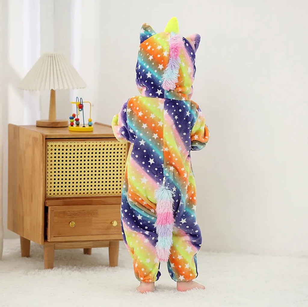 WIBACKER 0-3T Unisex Baby Animal Costume Winter Autumn Flannel Hooded Romper Christmas and Halloween Dinosaur Cosplay Jumpsuit