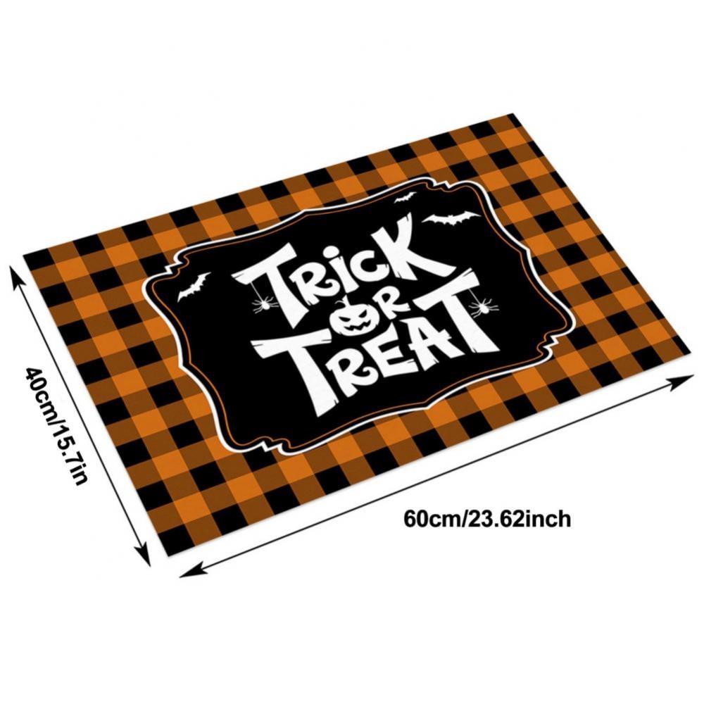 Halloween Door Mat Outdoor Trick or Treat Doormat Non Slip Funny Rug Pumpkin Holiday Decorative Entrance Mat for Halloween Indoor Outdoor Decoration, 15.7x23.6"