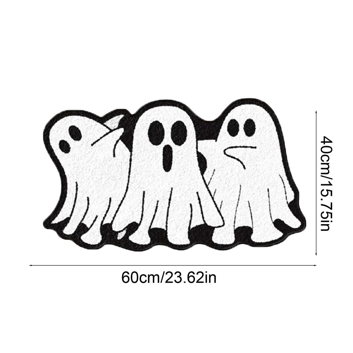 BingTong Cartoon Ghost Themed Fall Welcome Mat,Variety Spooky Adorable Ghost Shape Entryway Rug,Weather Resistant Low Profile Door Mat for Home Apartment Cafe Halloween Decoration Ghost F