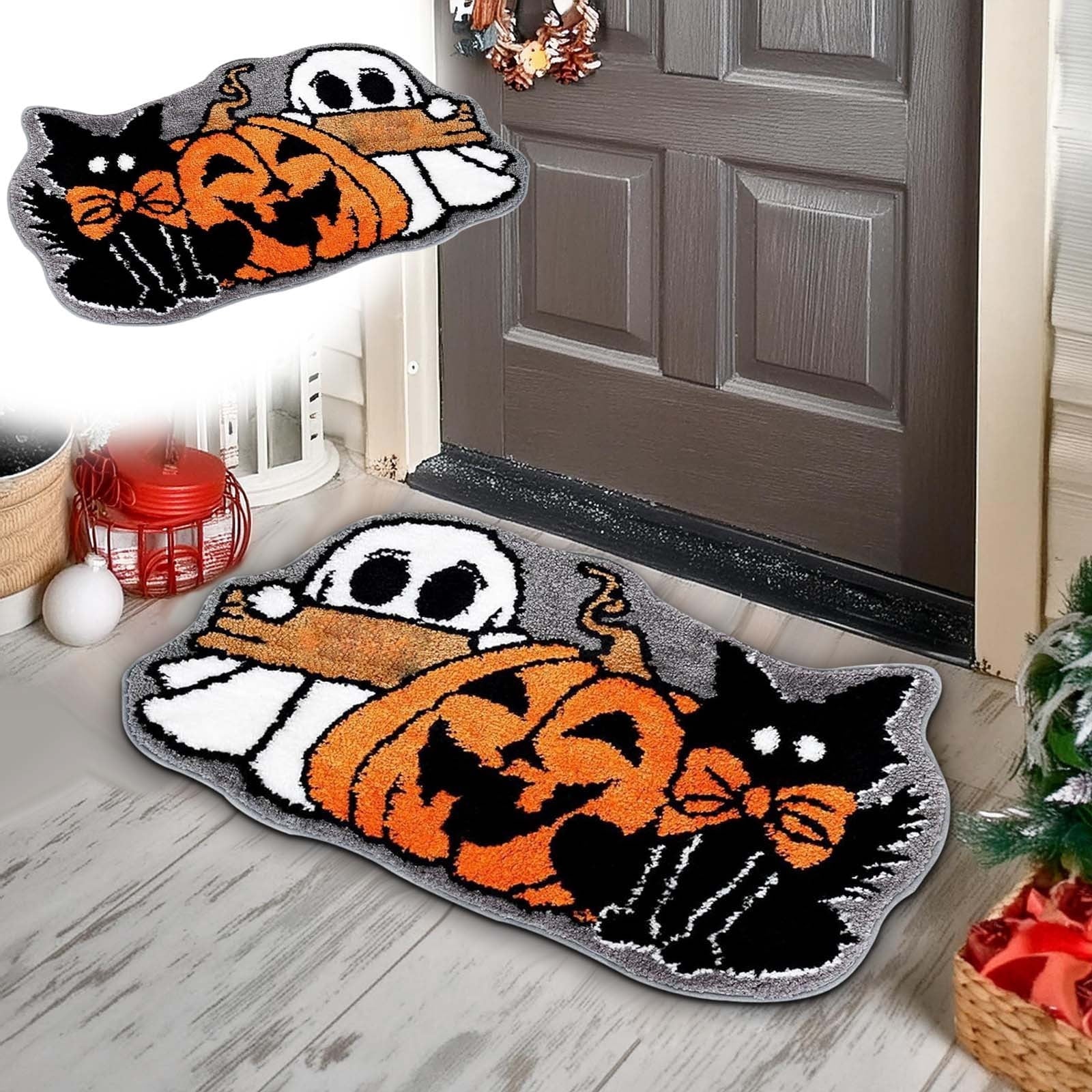 Tupukom Gifts Under 5 Dollars Christmas Doormat With Non Slip Indoor Christmas Welcome Mat with Absorbent & Dirt-Trapping, Outdoor Christmas Tree Door Mat Front Porch Decor 16" x 24" Inch