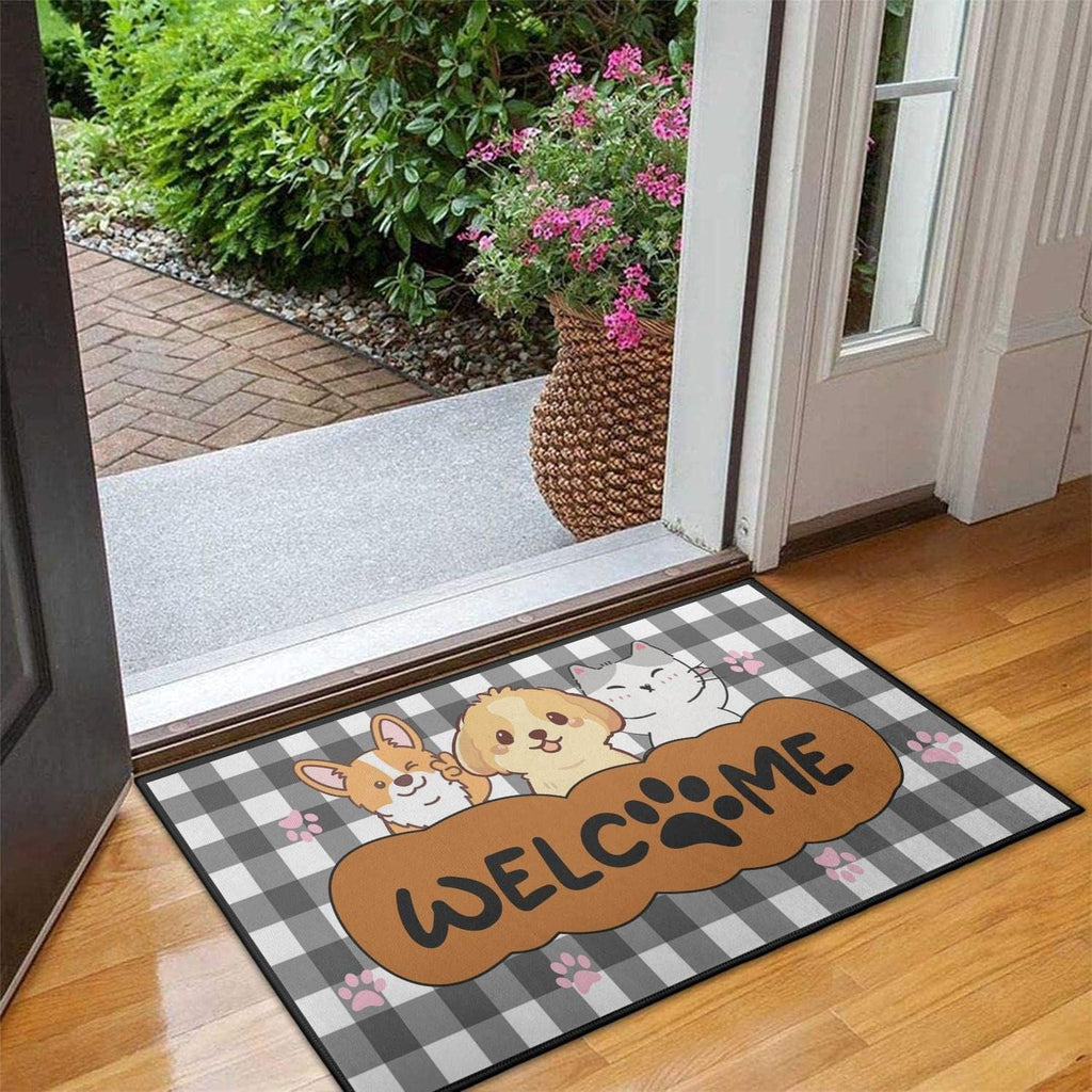 Bear Rugs Tribal Doormat Non-Slip Absorbent Resist Dirt Front Door Mat Machine Washable Welcome Mats Outdoor Inside Floor Rugs for Entryway 30" X 17"…