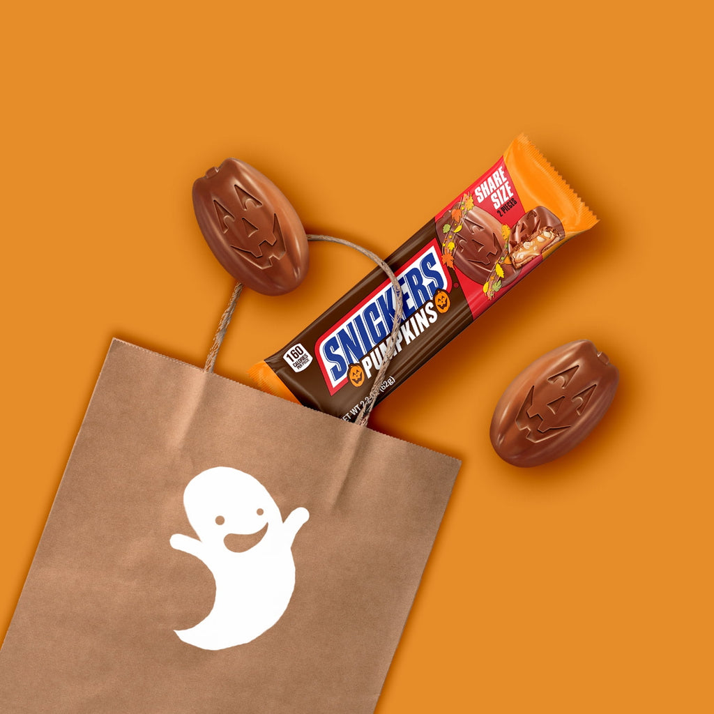 Snickers Pumpkins Chocolate Halloween Candy Bars, Share Size - 2.2 oz pack