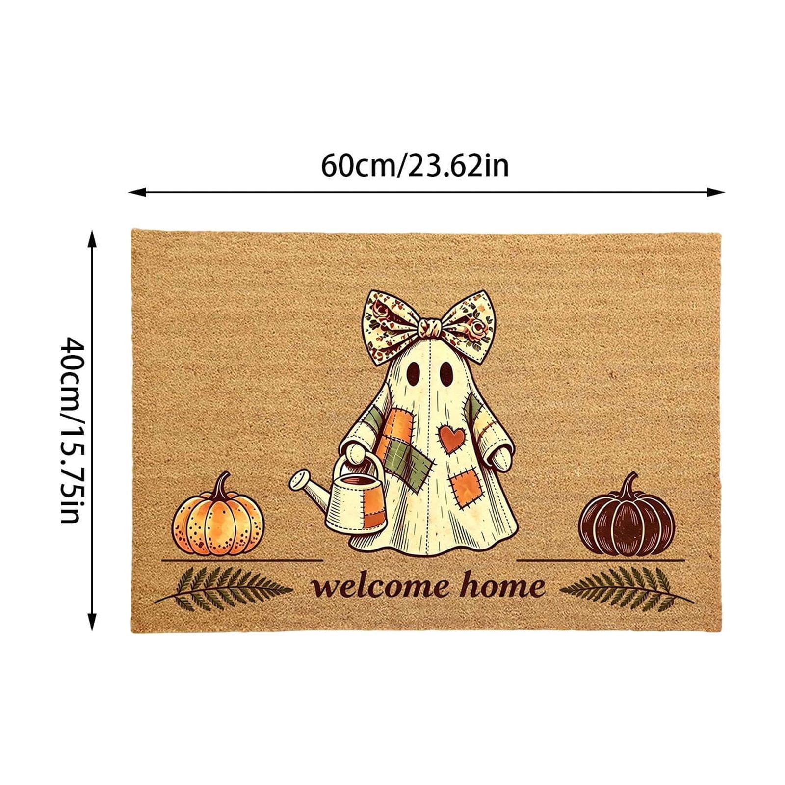 Fllostpr Halloween Pumpkin Doormat 24x16 Inch, Vintage Brown-o'-Lantern Rug Soft Non-Slip Washable Holiday Decorations for Front Door Entryway Kitchen