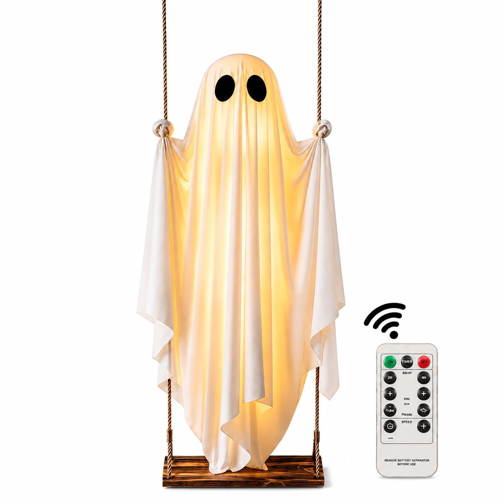 Clearance Halloween Decor-Halloween Decorations Indoor-Light up Ghost in Glass Like-Cute Ghost with Light for Home Kitchen Mantel Tabletop Party Decor and Holiday Decorations Best Halloween Gifts