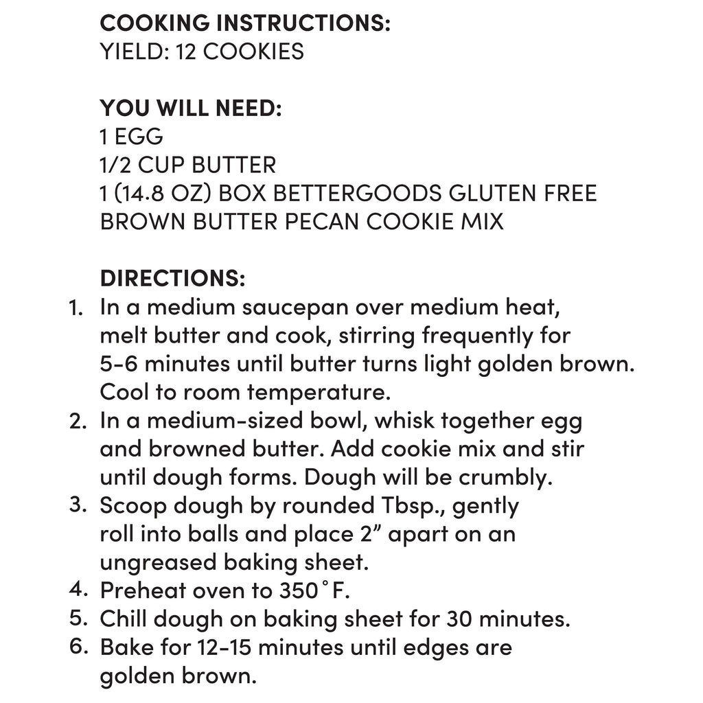 bettergoods Gluten Free Brown Butter Pecan Cookie Mix, 14.8 oz
