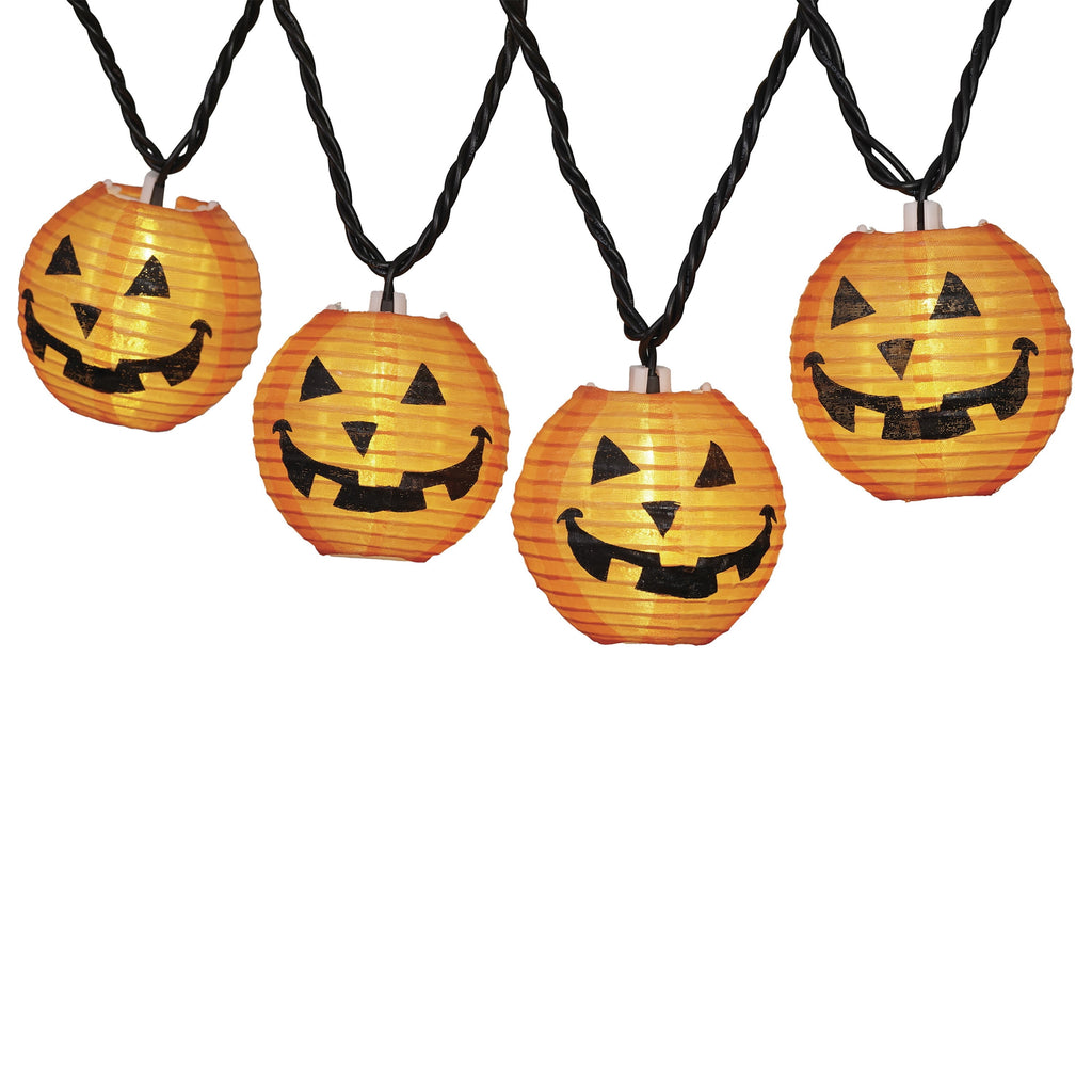 Indoor/Outdoor 10-Count LED Orange Pumpkin Lantern String Lights, Warm White, 6.5', Halloween by Way To Celebrate