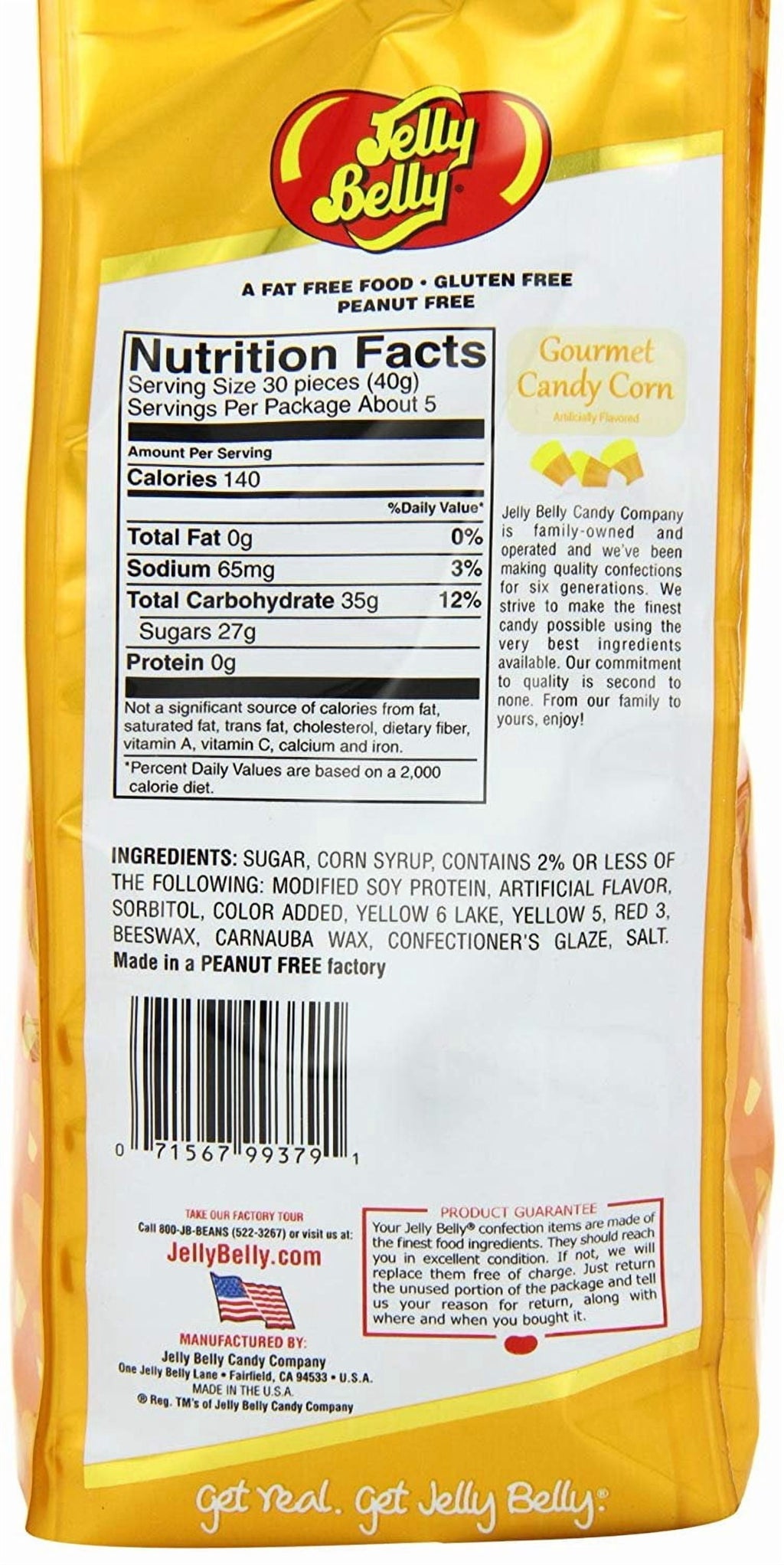 Jelly Belly Gourmet Candy Corn - 7.5 Ounce Gift Bag