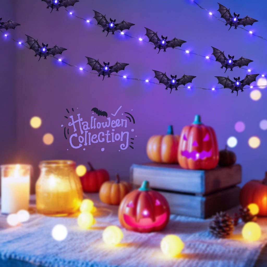 Ayieyill Bats Halloween Lights, 9.8FT 30 LED Halloween String Lights for Indoor Outdoor Halloween Decorations and Halloween Decor