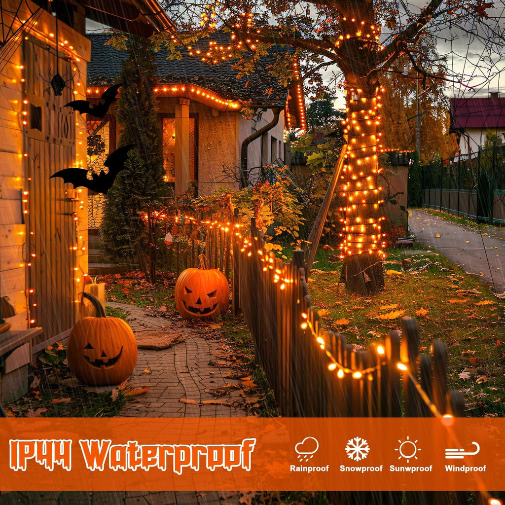 JMEXSUSS 2 Pack Solar String Lights Outdoor, 100 LED 42.7ft White Solar Lights Outdoor Waterproof, 8 Modes Green Wire Solar Christmas Lights for Garden, Wedding, Party, Christmas Tree Decoration